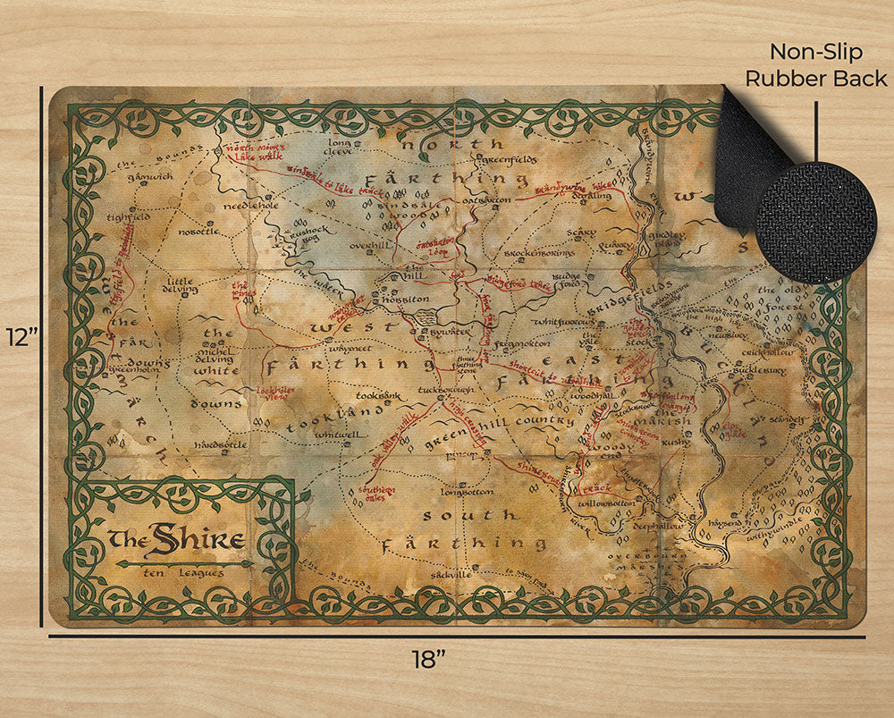 The Hobbit: An Unexpected Journey (The Shire Map) 18” x 12” Desk Mat PLM1610061
