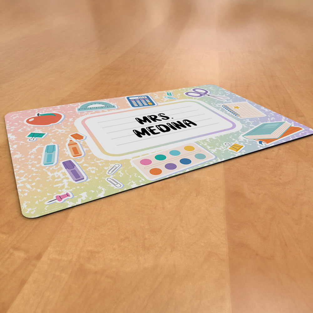 Trend Setters Original (Teacher Supplies) Personalized 18” x 12” Desk Mat PLMPZ1610067