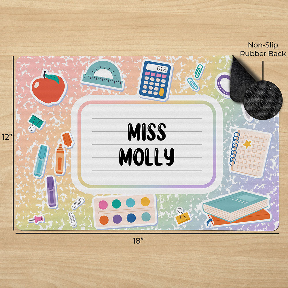Trend Setters Original (Teacher Supplies) Personalized 18” x 12” Desk Mat PLMPZ1610067