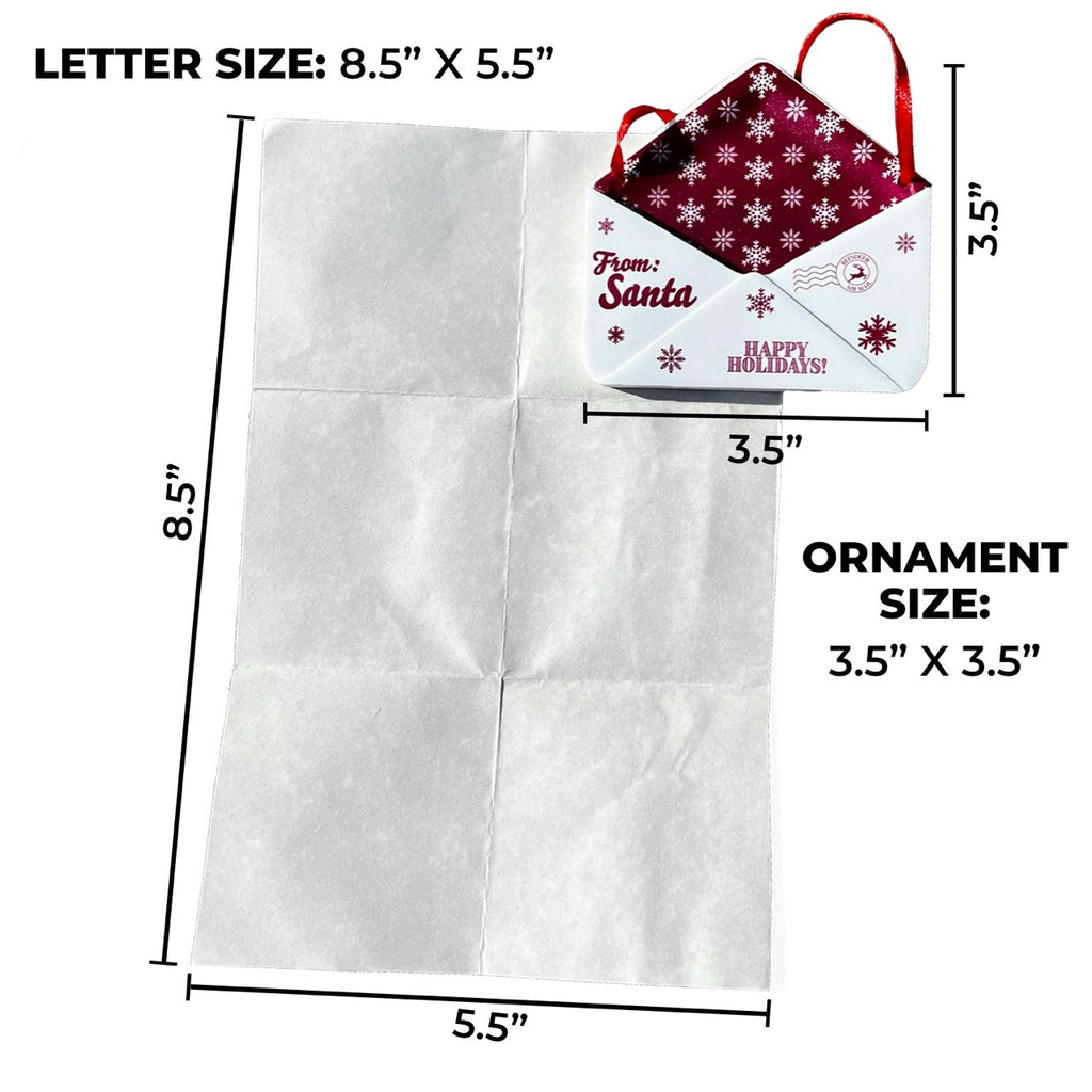 Christmas Collection (Note From Santa) Maroon Snowflake Envelope Resin Ornament with Letter RRENV005