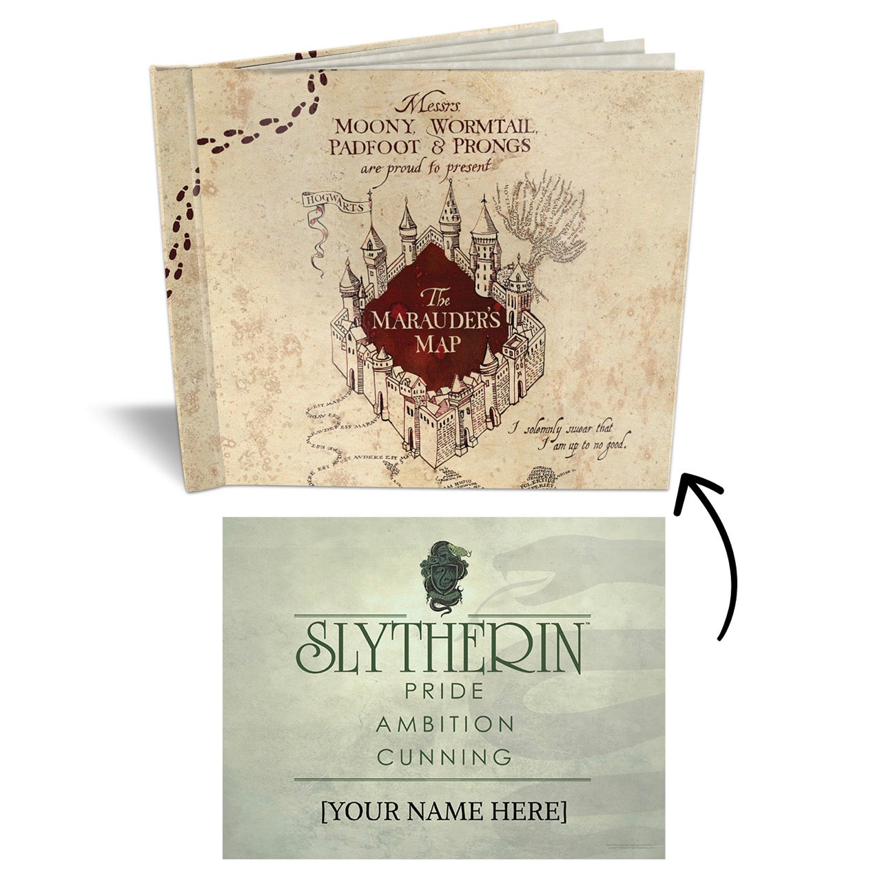 Harry Potter (Marauder's Map - Slytherin) Sketchbook with a Personalized Certificate and Parchment Paper SKETBOOK0377PRC