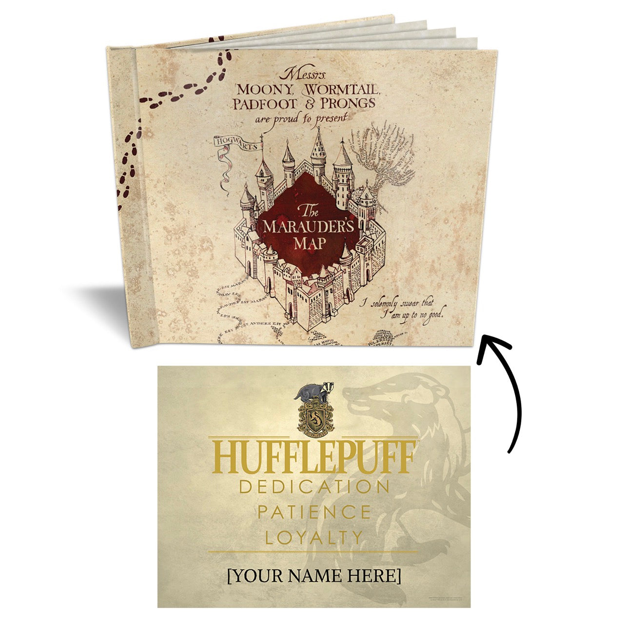 Harry Potter (Marauder's Map - Hufflepuff) Sketchbook with a Personalized Certificate and Parchment Paper SKETBOOK0825PRC