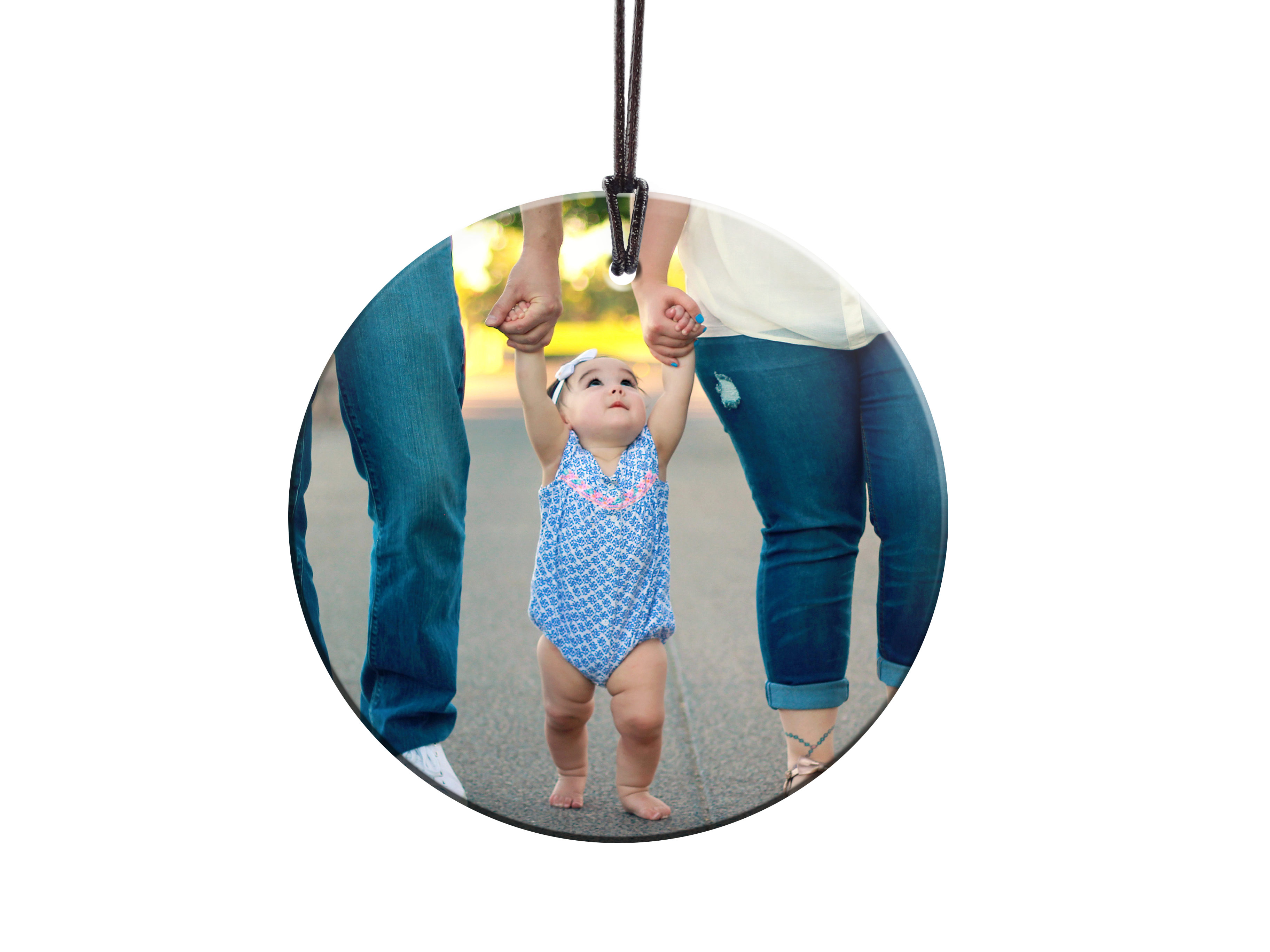 3.5" Circle Shaped Hanging Glass Prints - Add Your Photo!