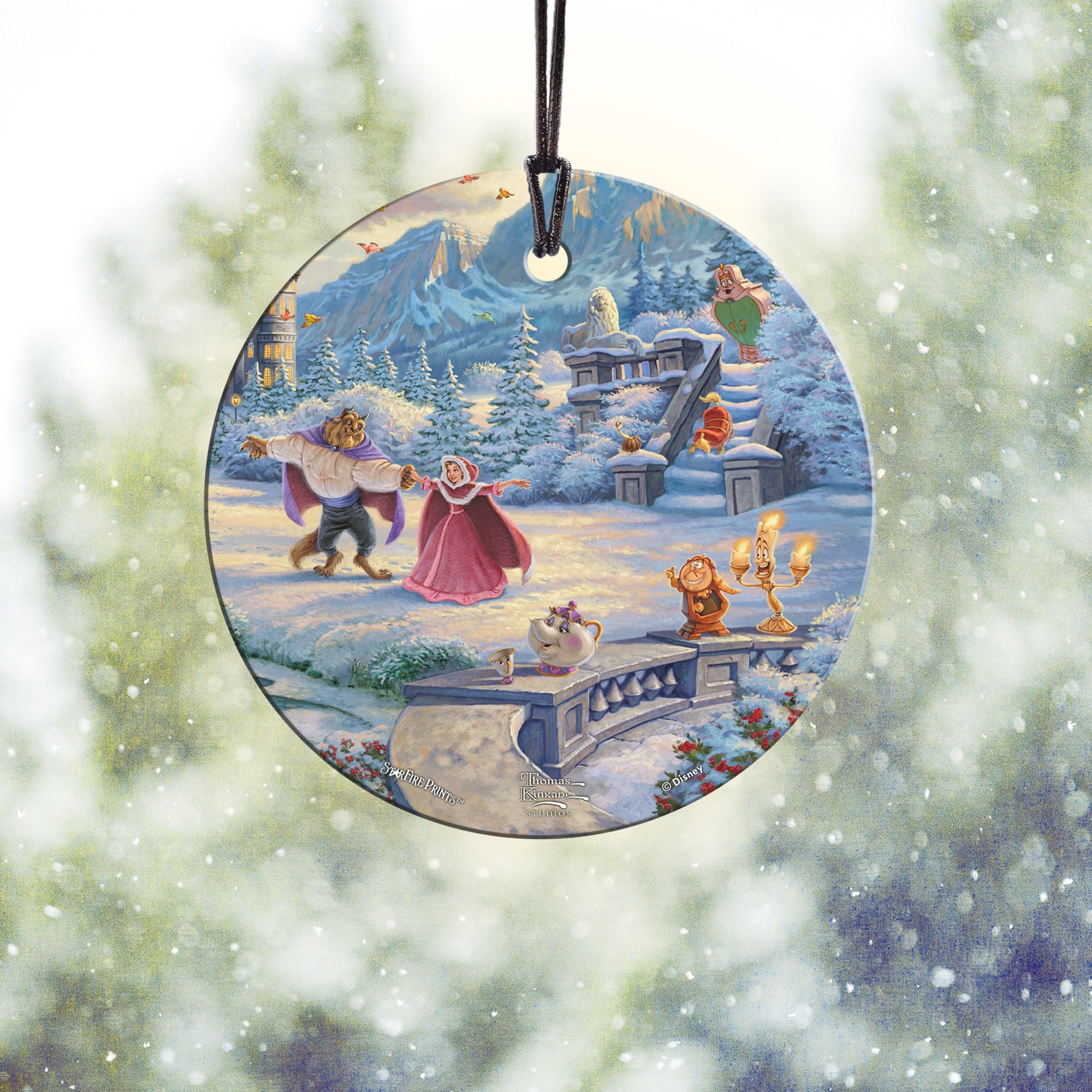 Disney (Beauty and the Beasts Winter Enchantment) StarFire Prints™ Hanging Glass Print SPCIR1052