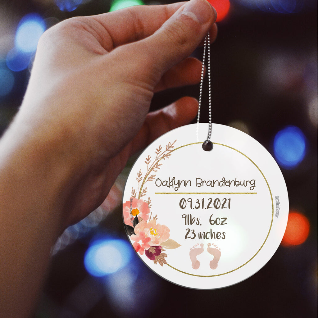 Baby Collection (Baby’s Information – Personalized) StarFire Prints Hanging Glass Print