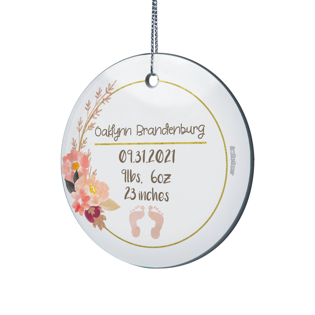 Baby Collection (Baby’s Information – Personalized) StarFire Prints Hanging Glass Print