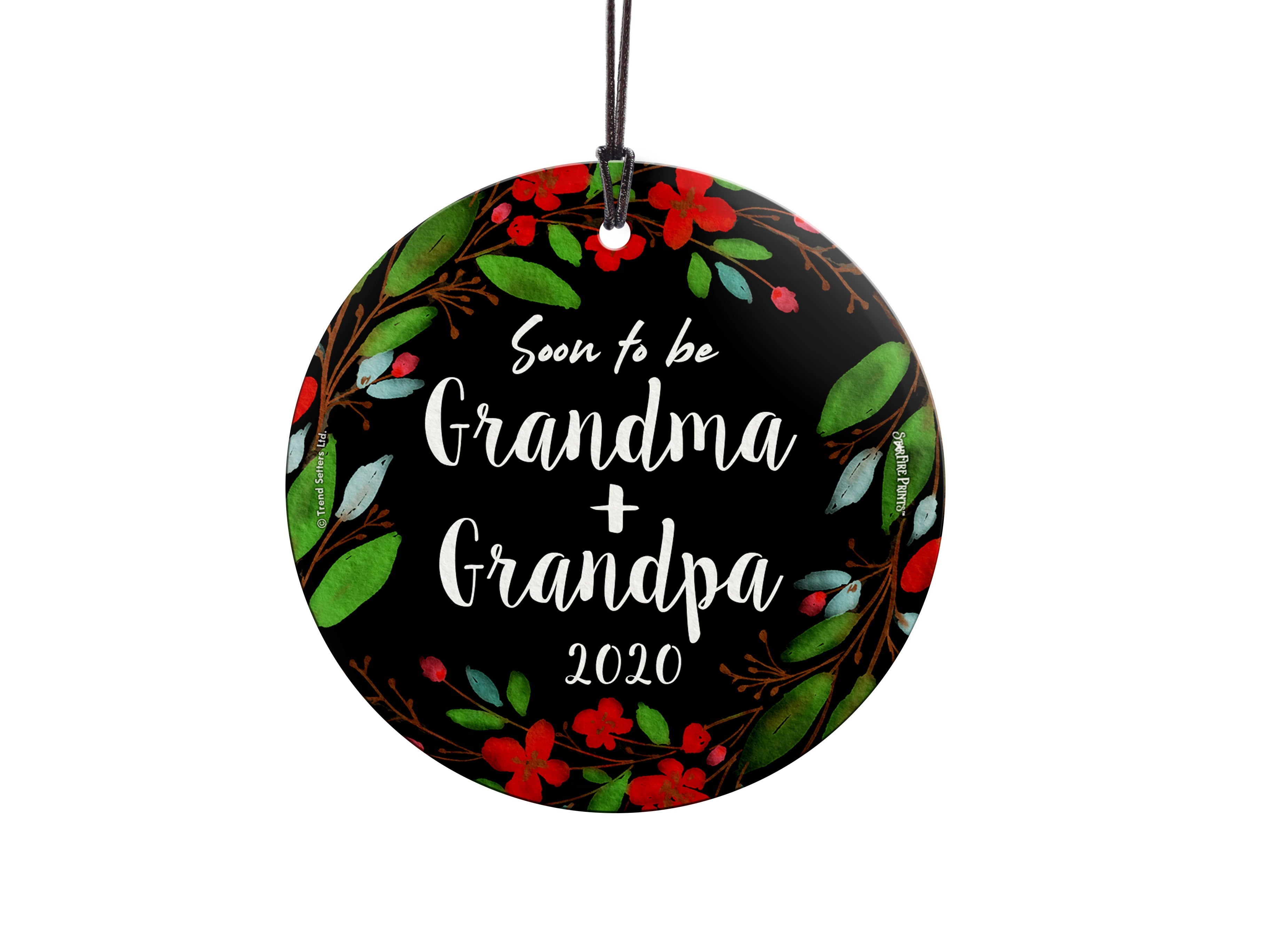 Baby Collection (Soon to be Grandma and Grandpa – Personalized) StarFire Prints™ Hanging Glass Print SPCIR1078