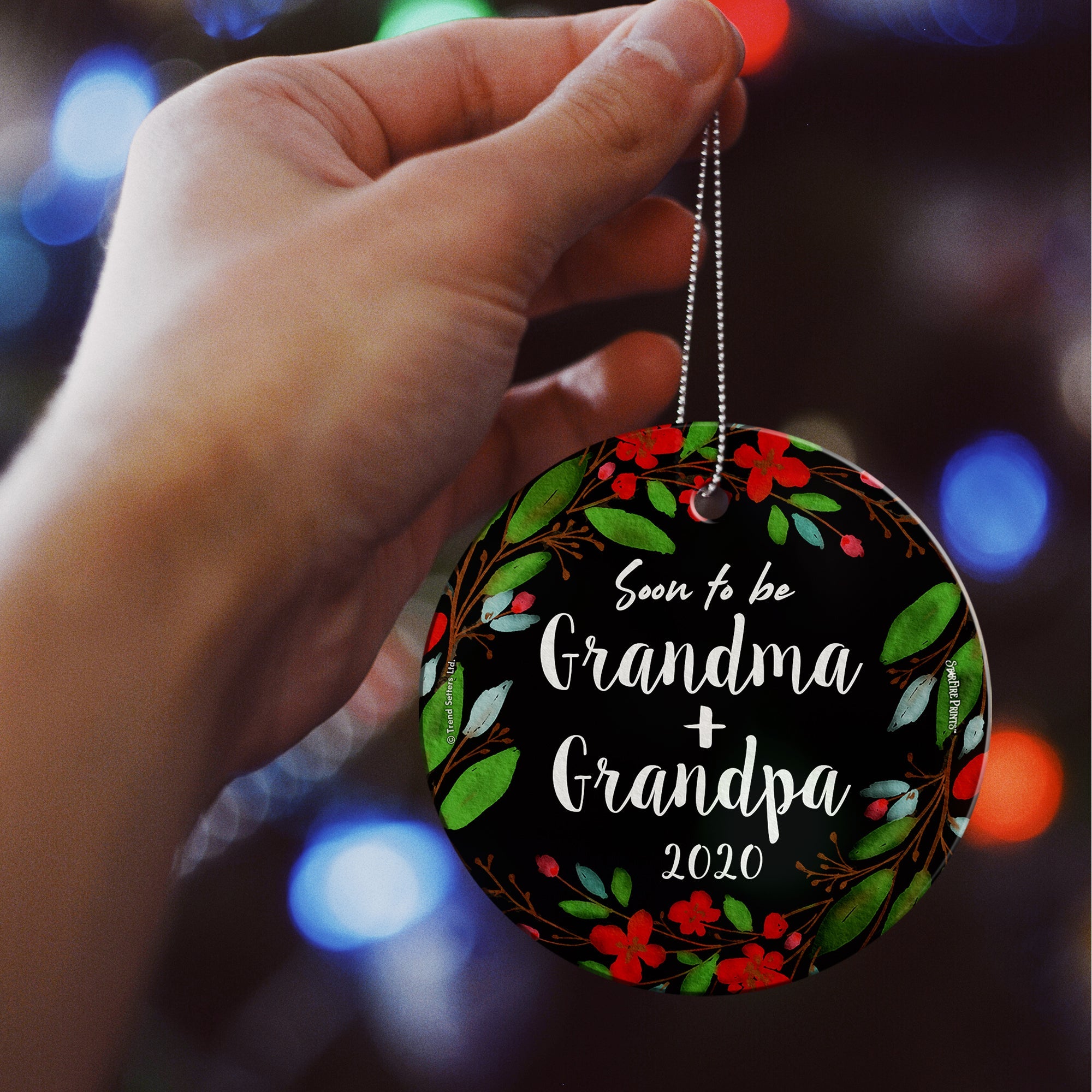 Baby Collection (Soon to be Grandma and Grandpa – Personalized) StarFire Prints™ Hanging Glass Print SPCIR1078