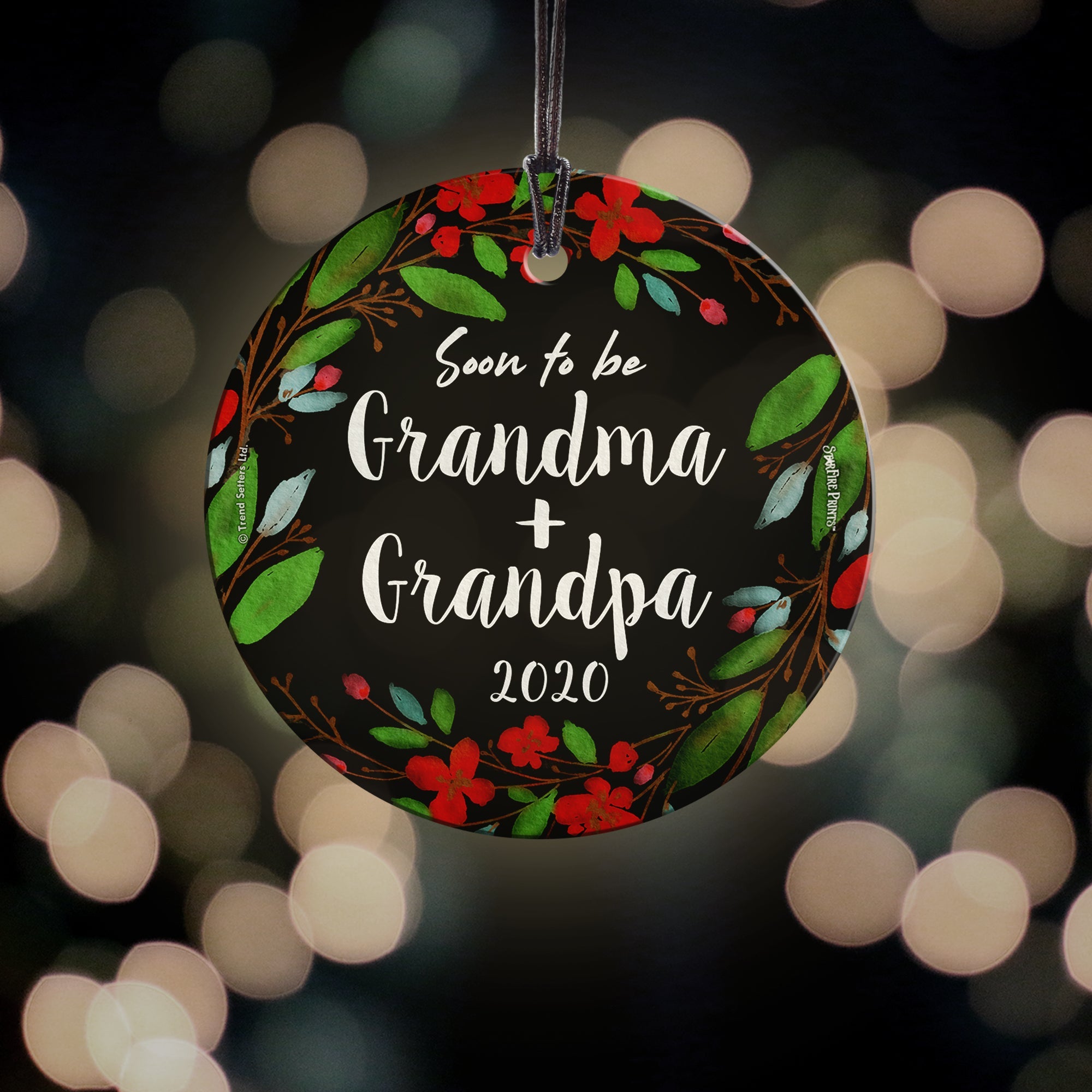 Baby Collection (Soon to be Grandma and Grandpa – Personalized) StarFire Prints™ Hanging Glass Print SPCIR1078