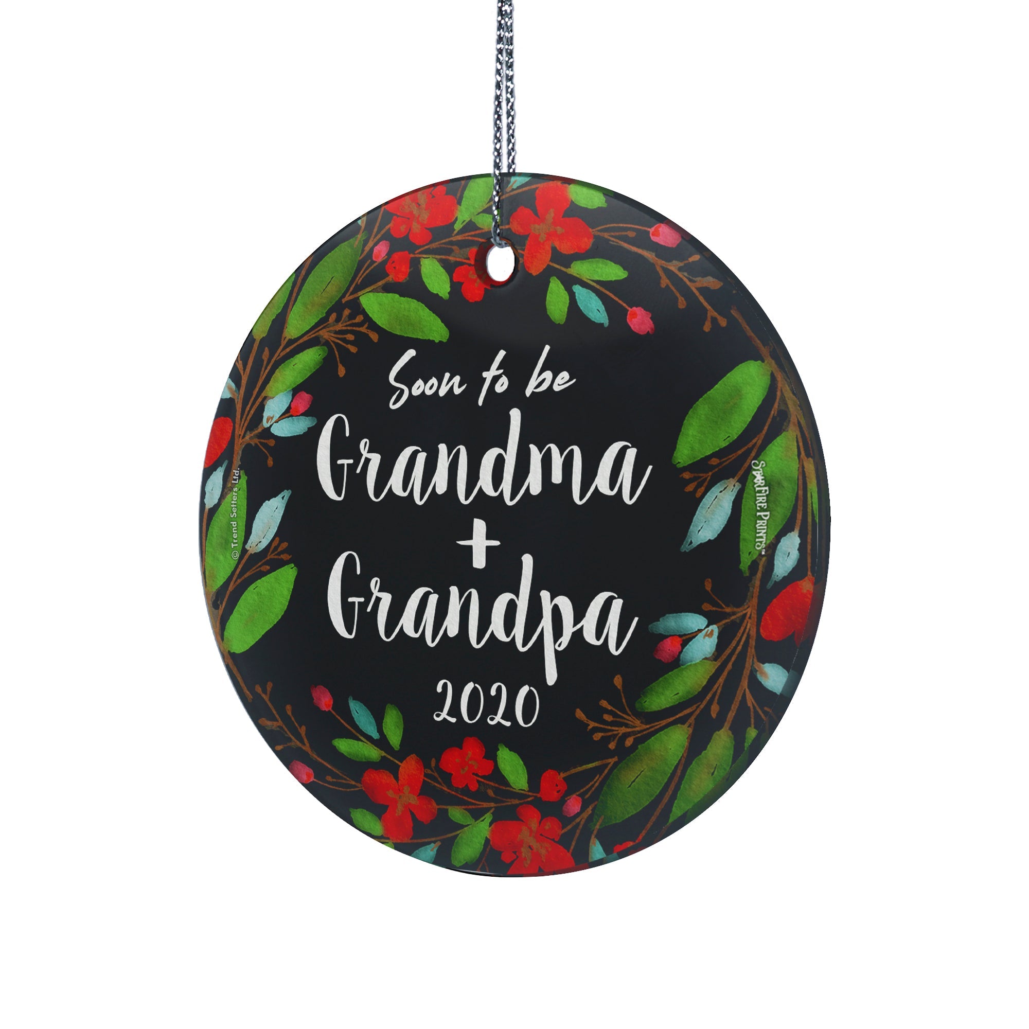 Baby Collection (Soon to be Grandma and Grandpa – Personalized) StarFire Prints™ Hanging Glass Print SPCIR1078