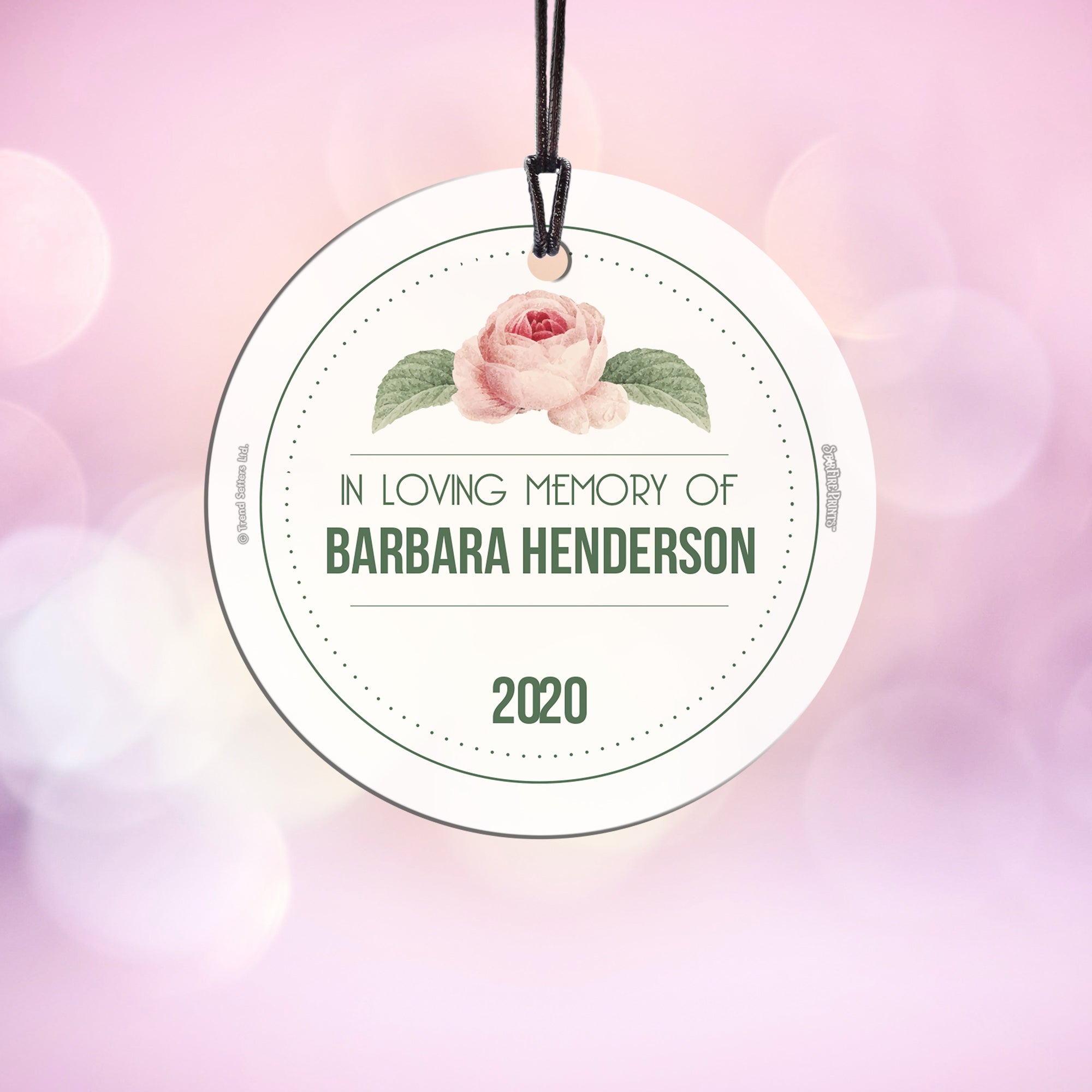 Memorial Collection (In Loving Memory White – Personalize with Name) StarFire Prints Hanging Glass