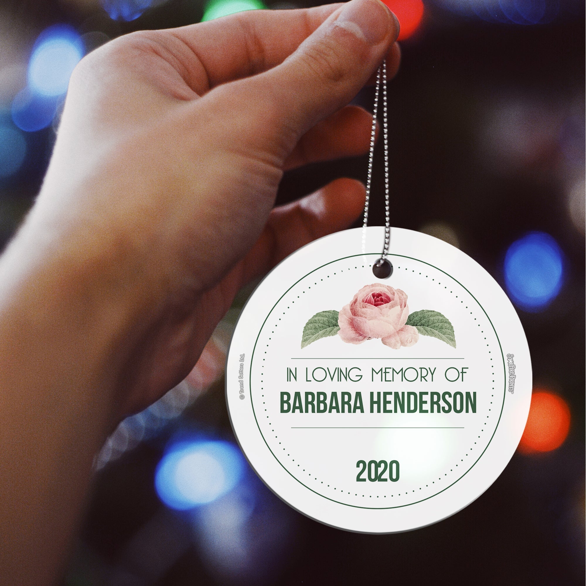 Memorial Collection (In Loving Memory White – Personalize with Name) StarFire Prints Hanging Glass