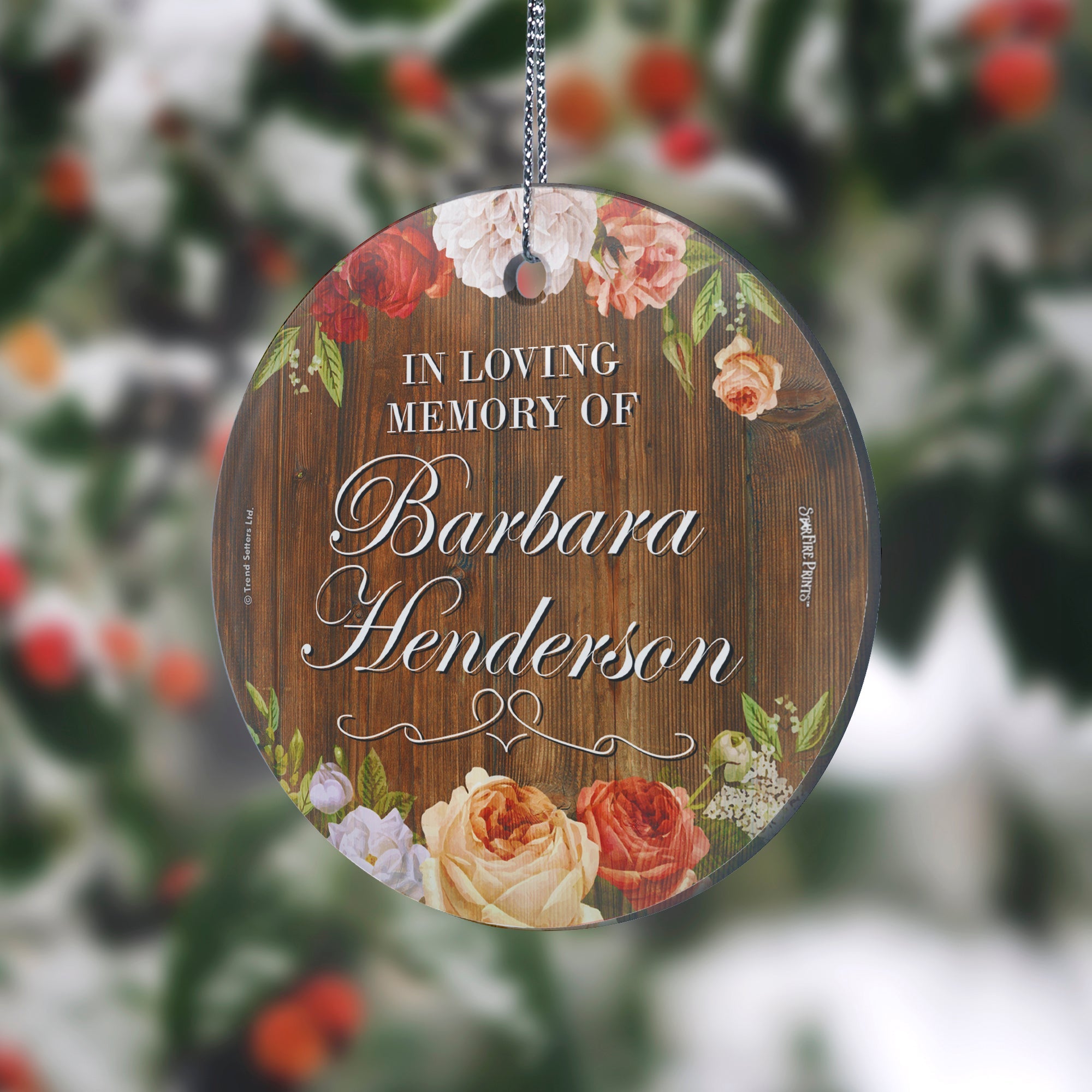 Memorial Collection (In Loving Memory – Personalize with Name) StarFire Prints Hanging Glass Print