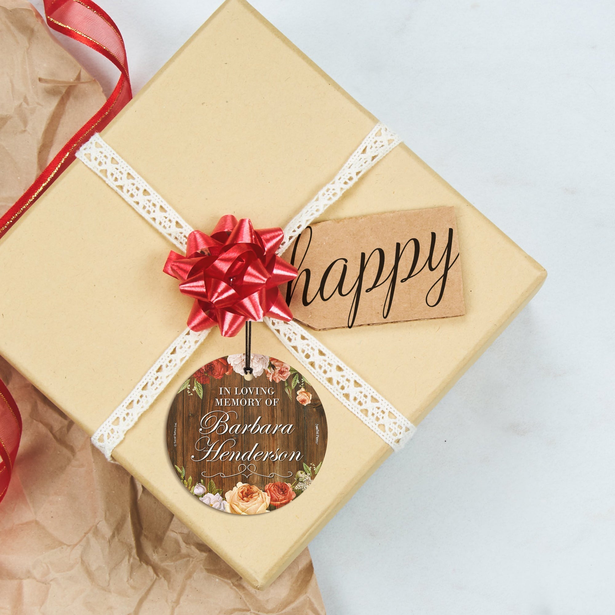 Memorial Collection (In Loving Memory – Personalize with Name) StarFire Prints Hanging Glass Print