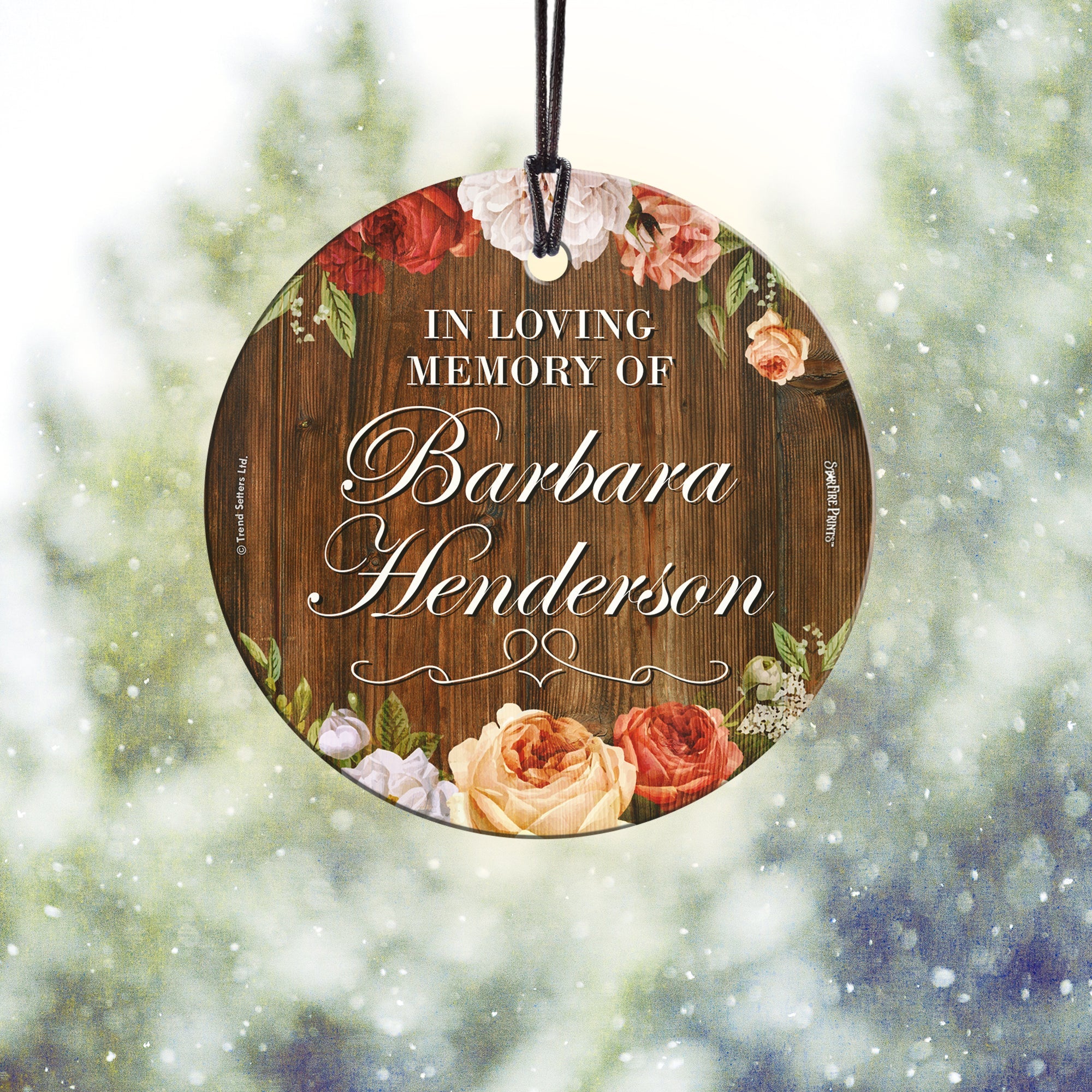 Memorial Collection (In Loving Memory – Personalize with Name) StarFire Prints Hanging Glass Print