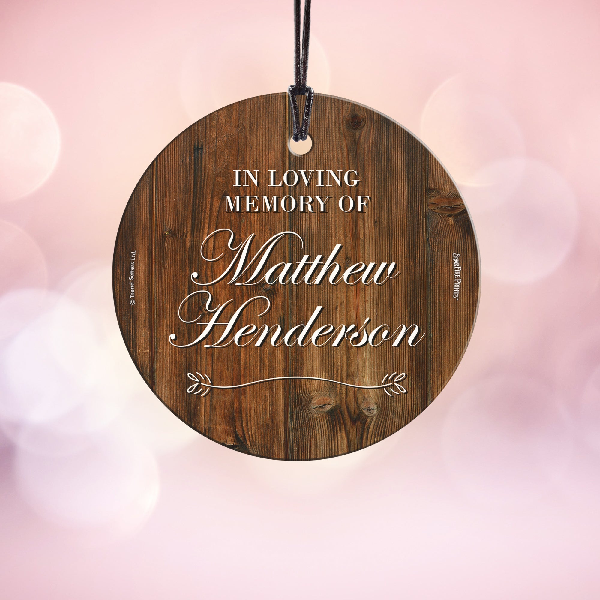 Memorial Collection (In Loving Memory - Personalize with Name) StarFire Prints Hanging Glass Print