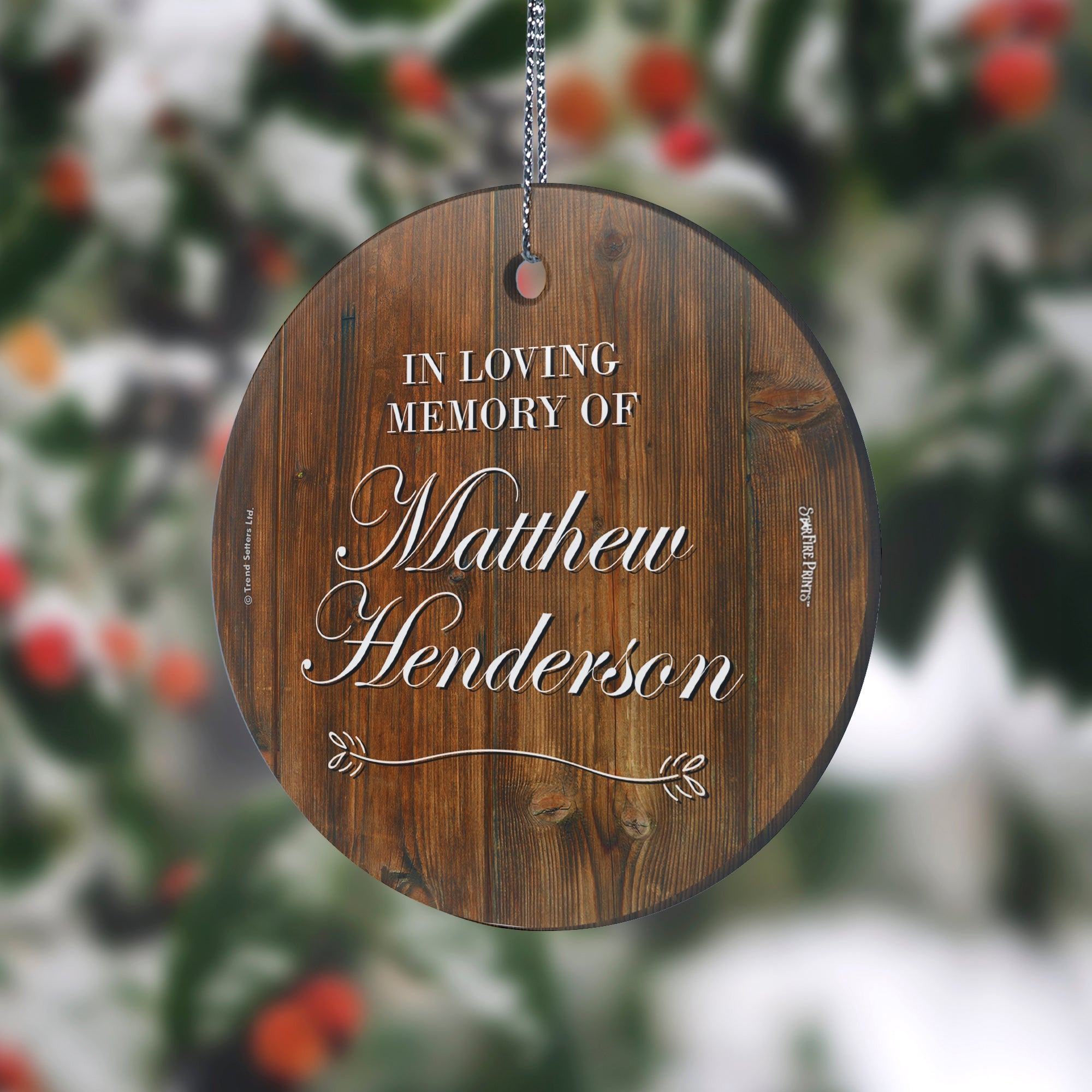 Memorial Collection (In Loving Memory - Personalize with Name) StarFire Prints Hanging Glass Print