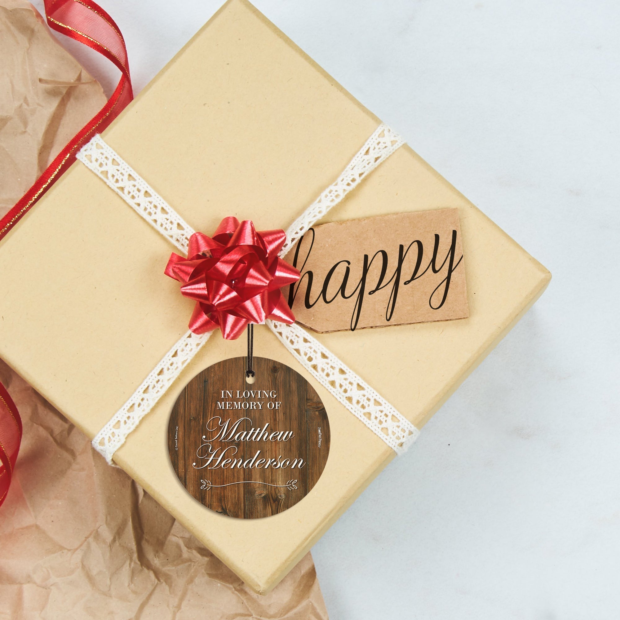 Memorial Collection (In Loving Memory - Personalize with Name) StarFire Prints Hanging Glass Print