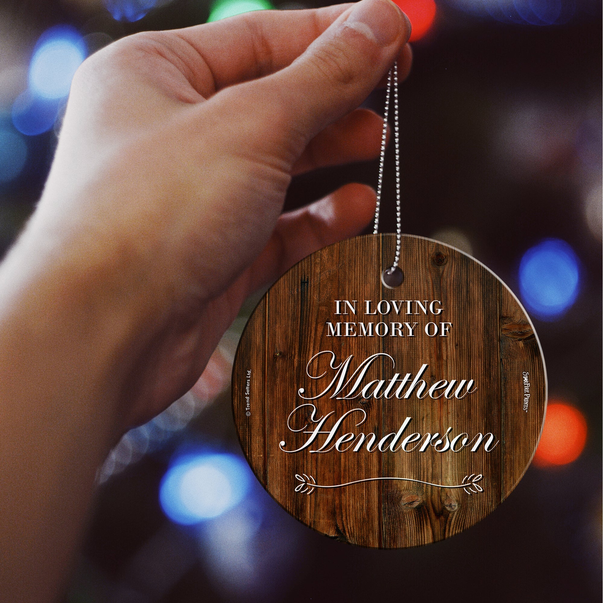 Memorial Collection (In Loving Memory - Personalize with Name) StarFire Prints Hanging Glass Print