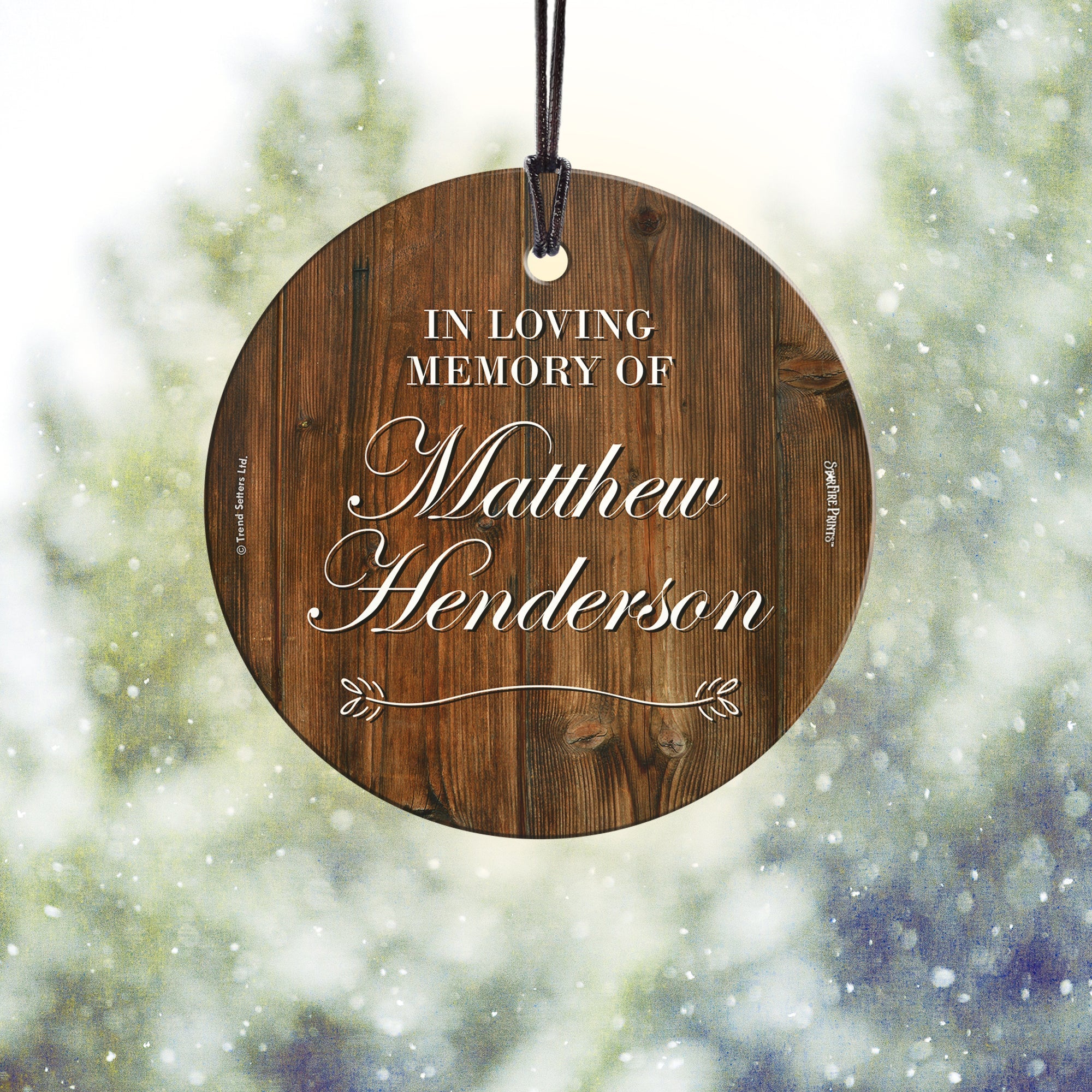 Memorial Collection (In Loving Memory - Personalize with Name) StarFire Prints Hanging Glass Print