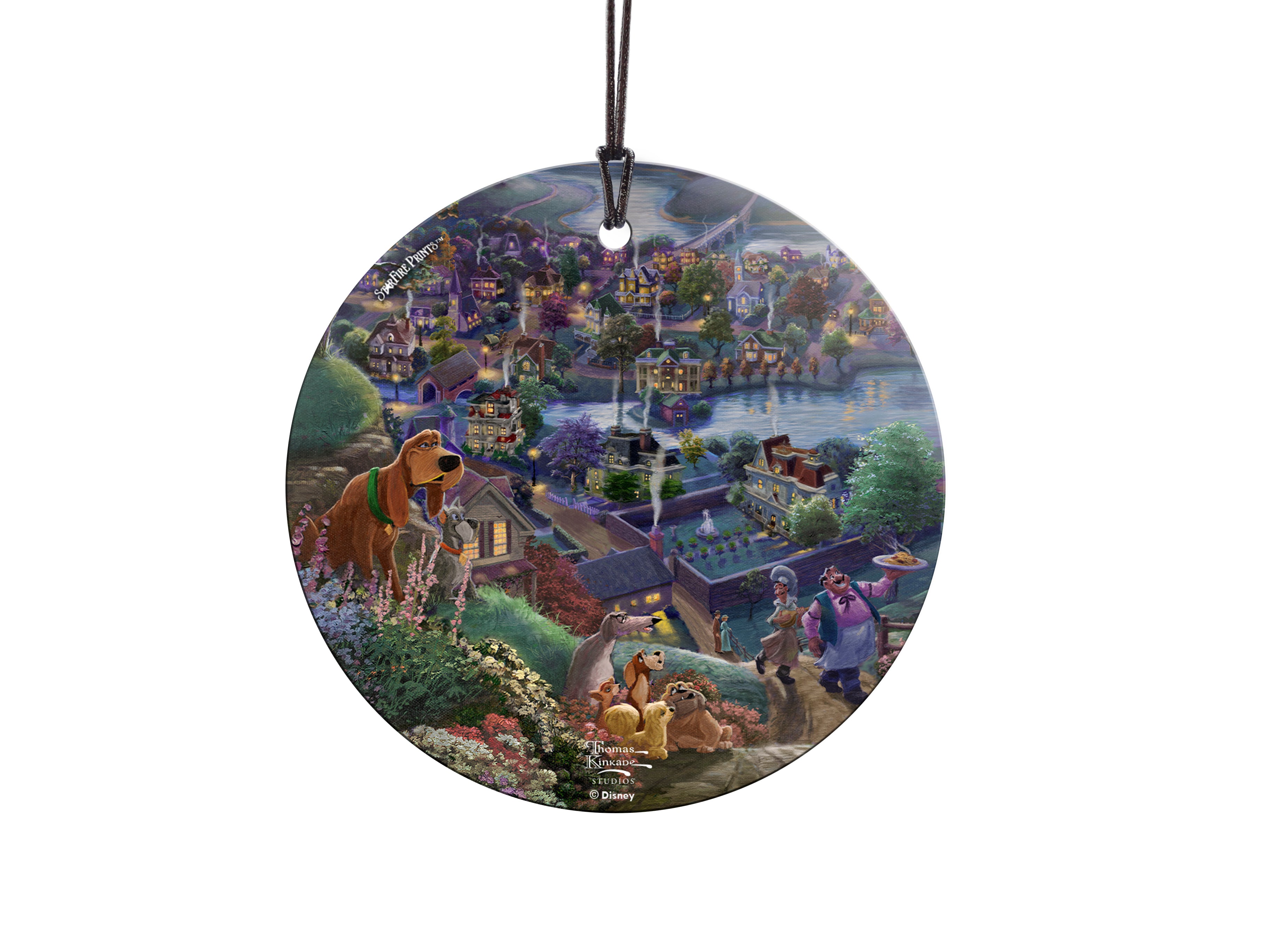 Disney (Lady and the Tramp Falling in Love - Tony and Friends) StarFire Prints™ Hanging Glass Print SPCIR1092