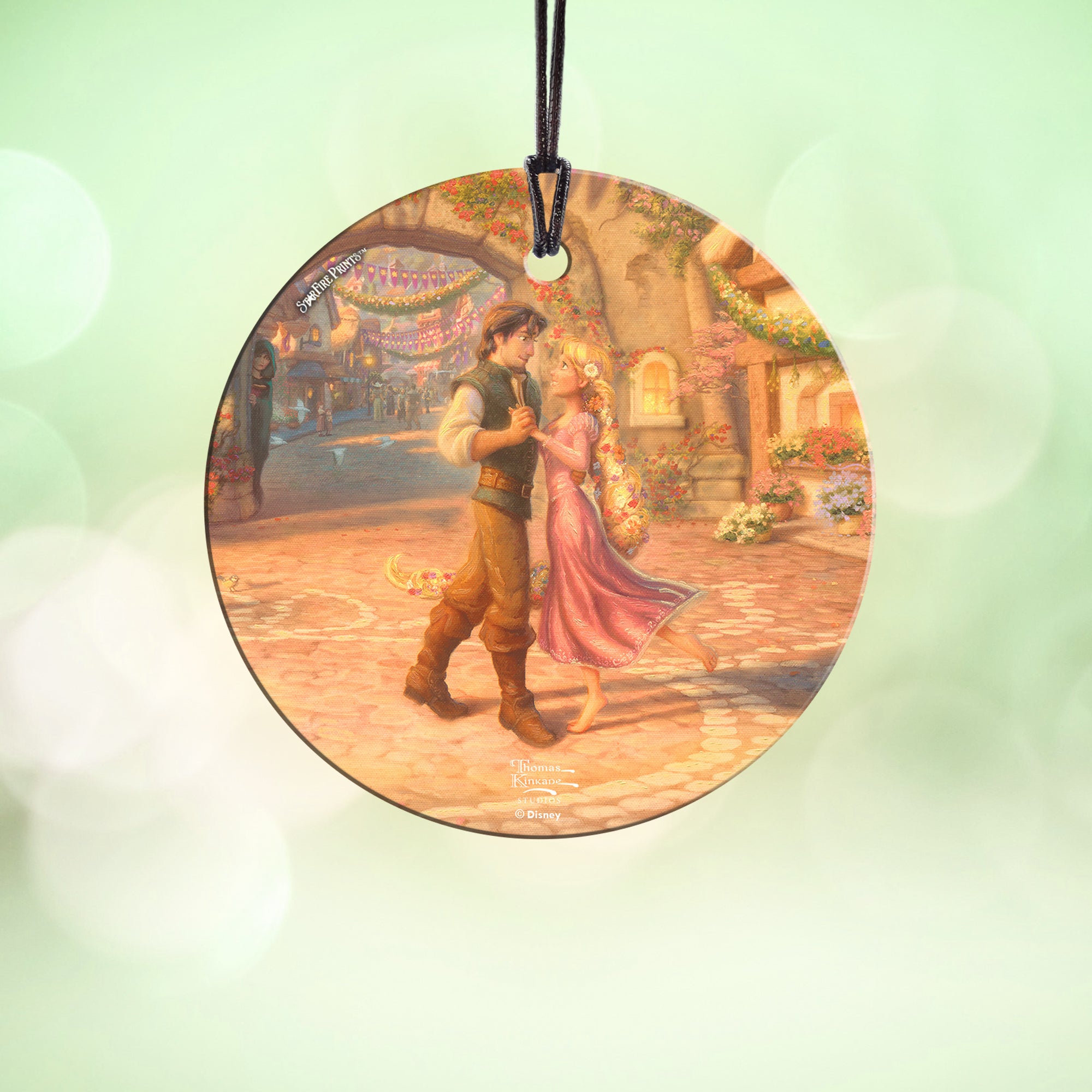 Disney (Rapunzel Dancing in the Sunlit Courtyard - Rapunzel and Flynn) StarFire Prints™ Hanging Glass Print SPCIR1096