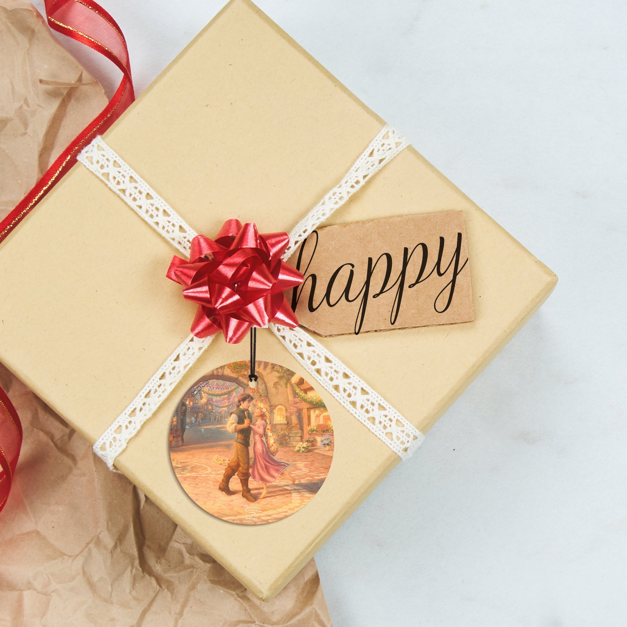 Disney (Rapunzel Dancing in the Sunlit Courtyard - Rapunzel and Flynn) StarFire Prints™ Hanging Glass Print SPCIR1096