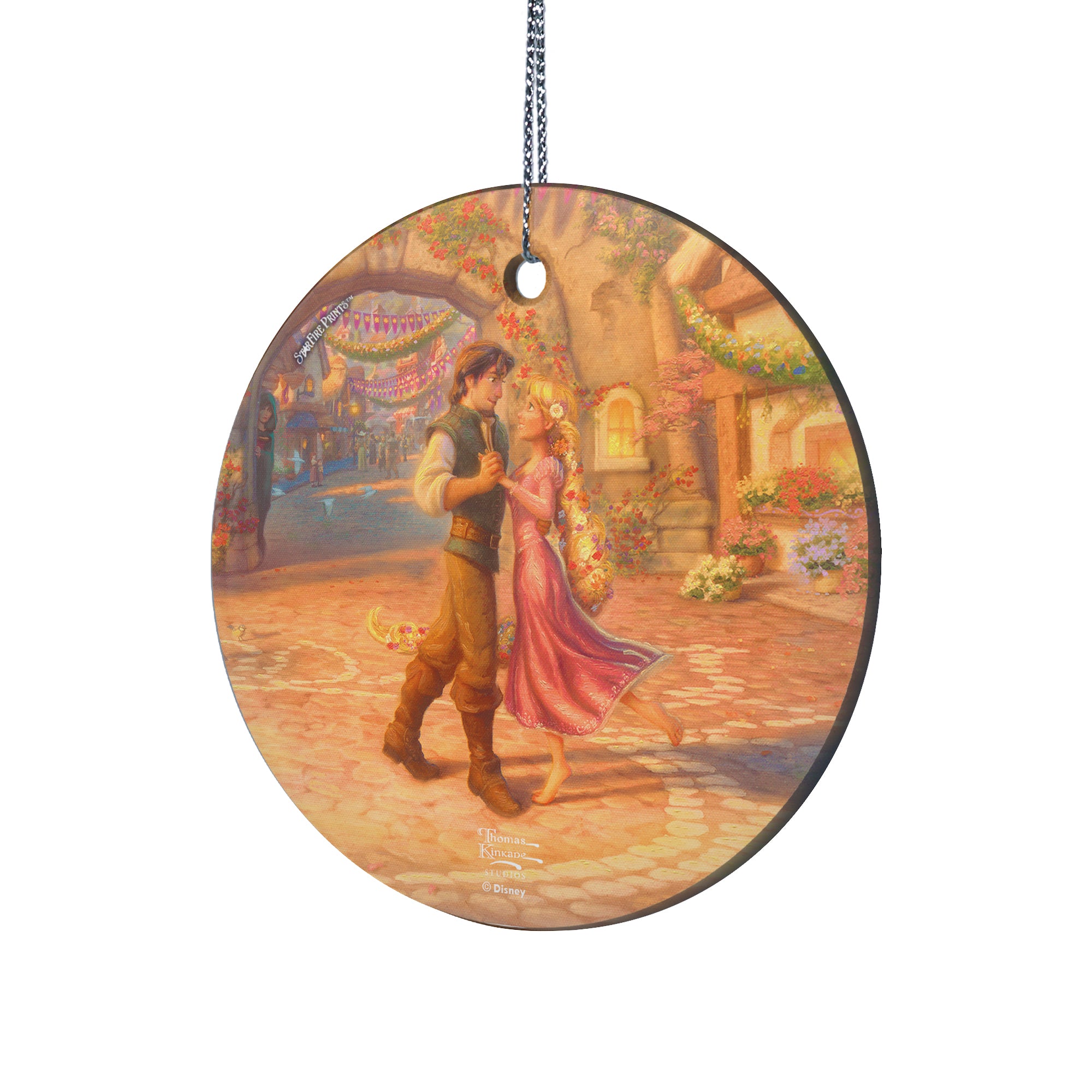 Disney (Rapunzel Dancing in the Sunlit Courtyard - Rapunzel and Flynn) StarFire Prints™ Hanging Glass Print SPCIR1096