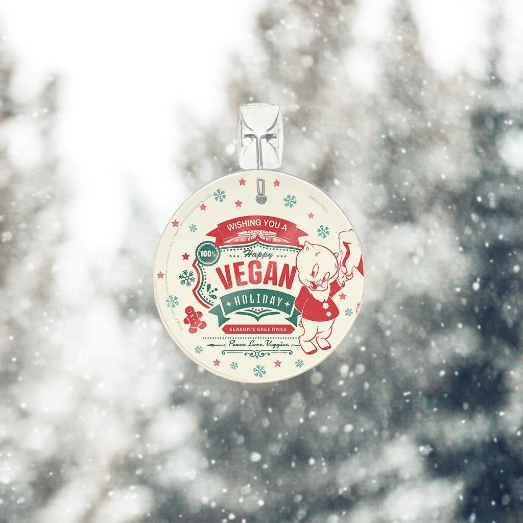 Looney Tunes (Happy Vegan Holiday From Porky Pig) StarFire Prints™ Glass Art SPCIR1103