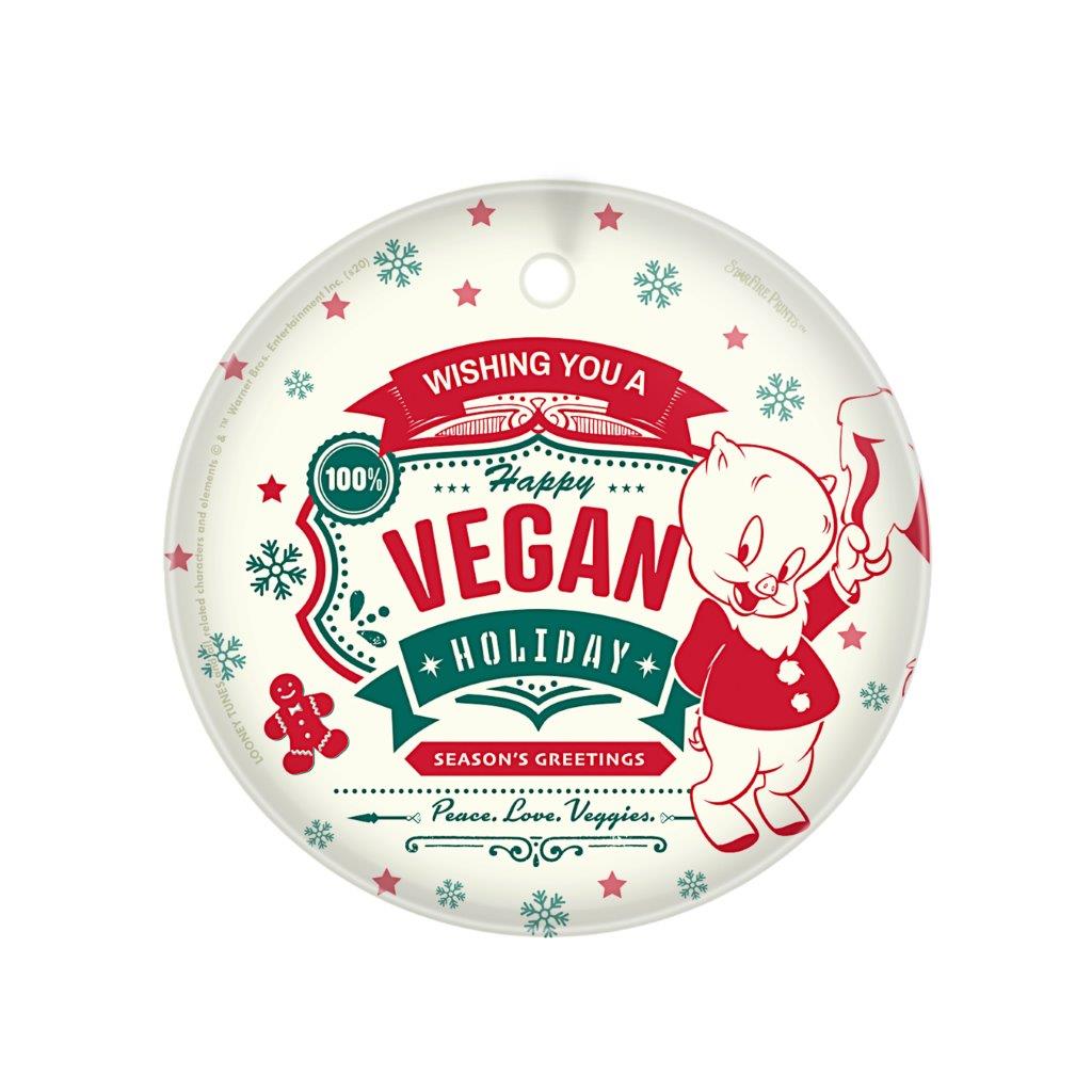 Looney Tunes (Happy Vegan Holiday From Porky Pig) StarFire Prints™ Glass Art SPCIR1103