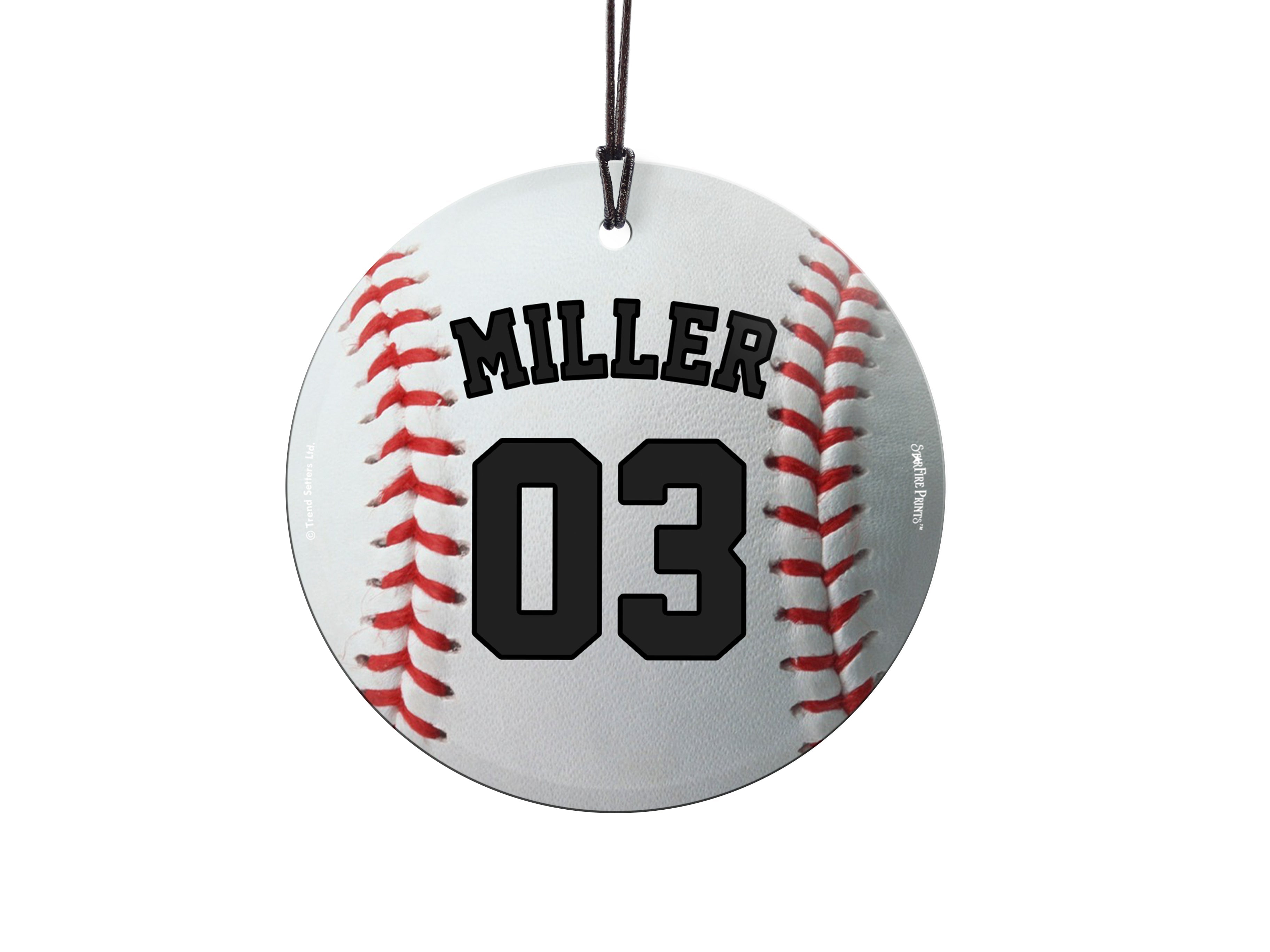 Sports Collection (Baseball - Personalized) StarFire Prints Hanging Glass Print SPCIR1126