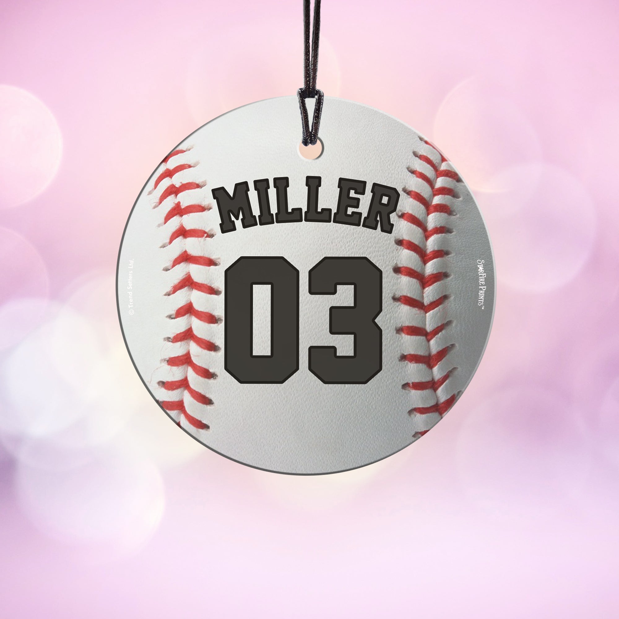 Sports Collection (Baseball - Personalized) StarFire Prints Hanging Glass Print SPCIR1126