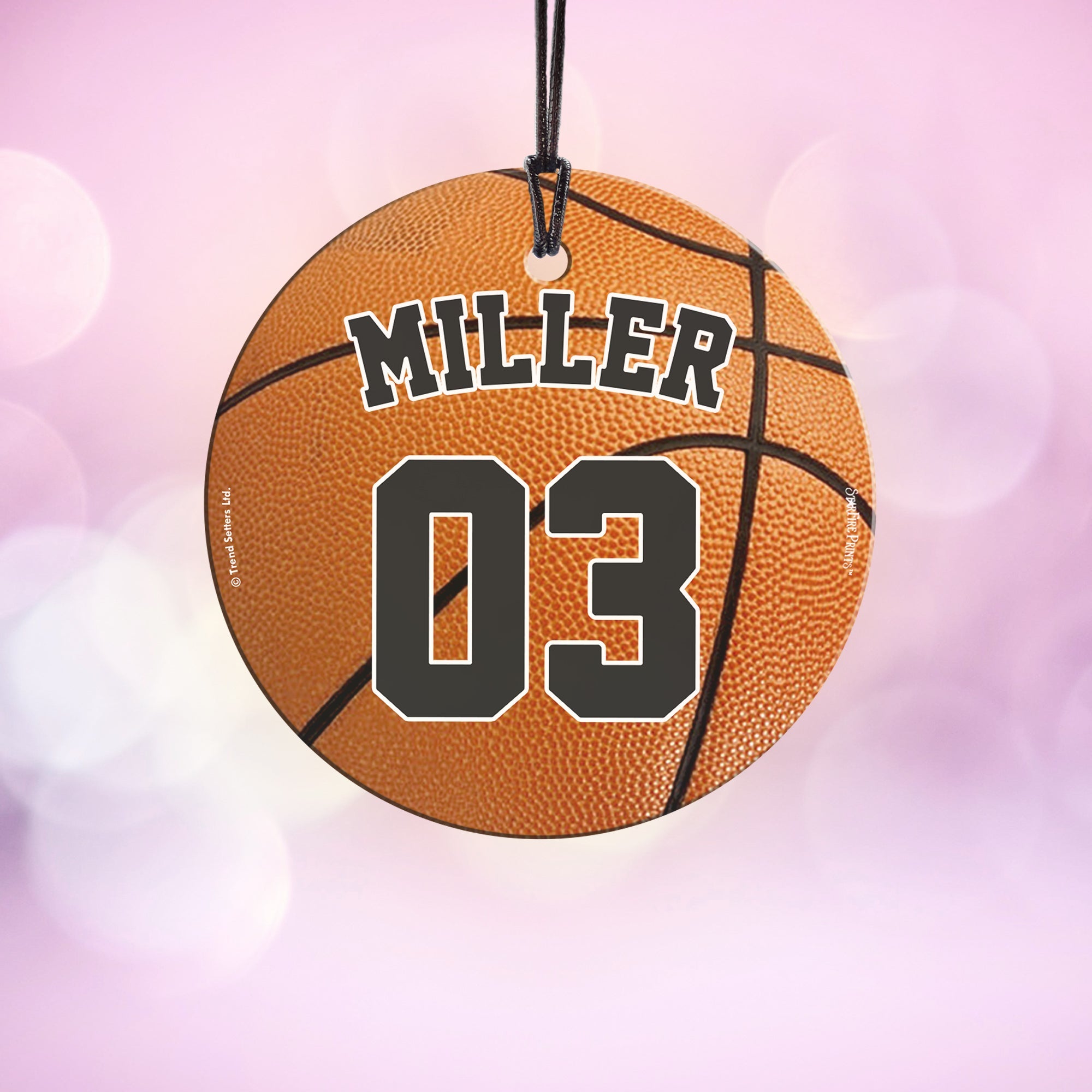 Sports Collection (Basketball - Personalized) StarFire Prints™ Hanging Glass Print SPCIR1127