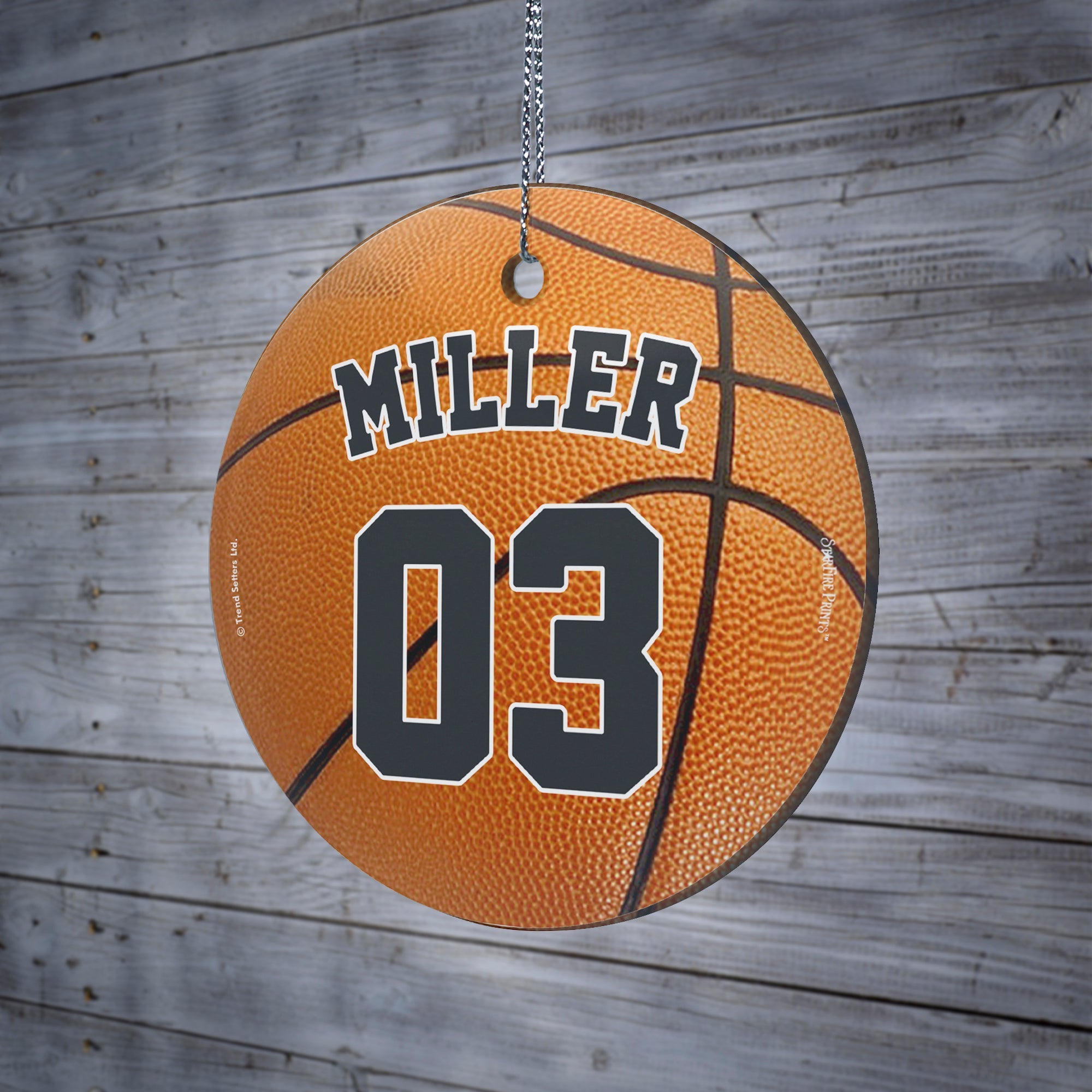 Sports Collection (Basketball - Personalized) StarFire Prints™ Hanging Glass Print SPCIR1127