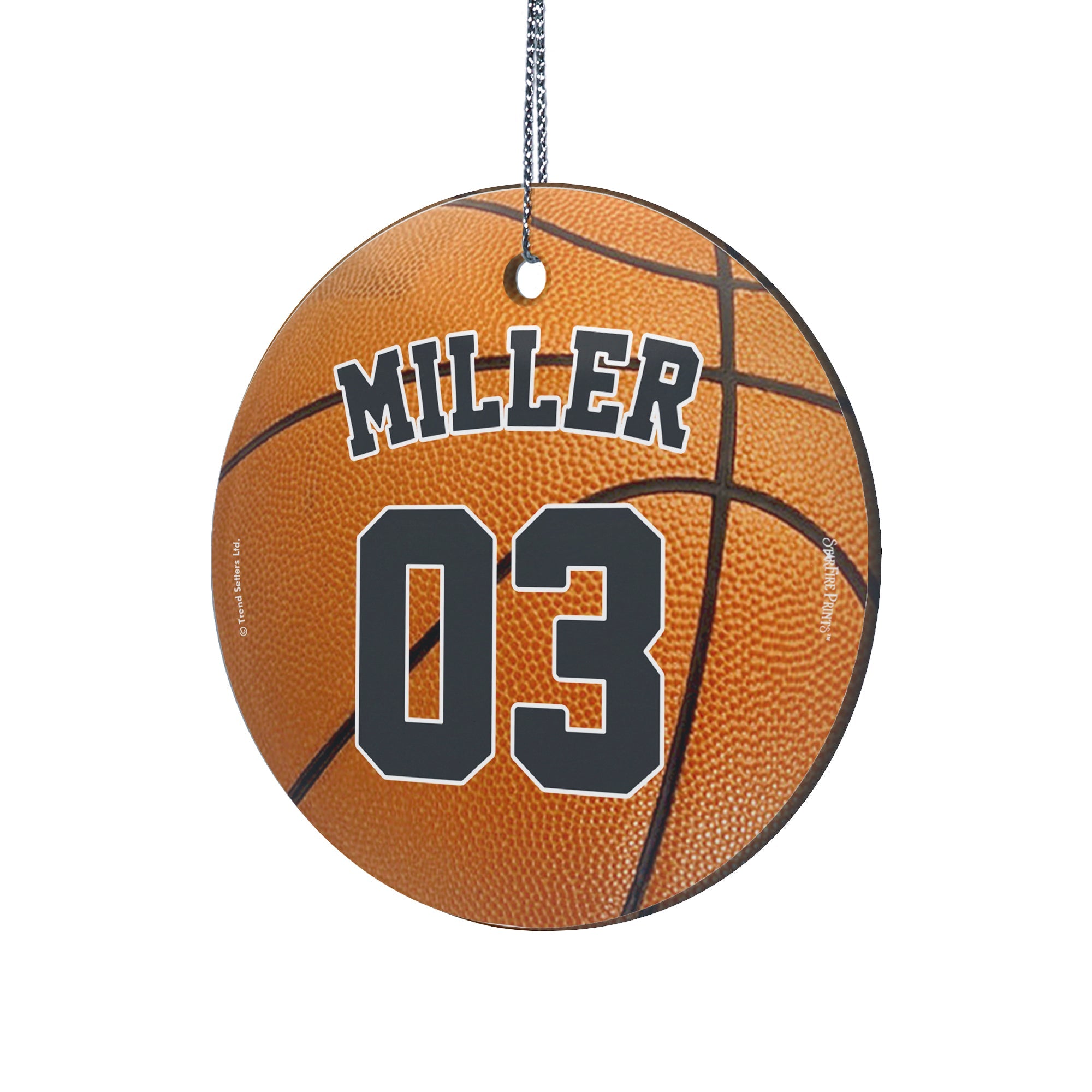 Sports Collection (Basketball - Personalized) StarFire Prints™ Hanging Glass Print SPCIR1127