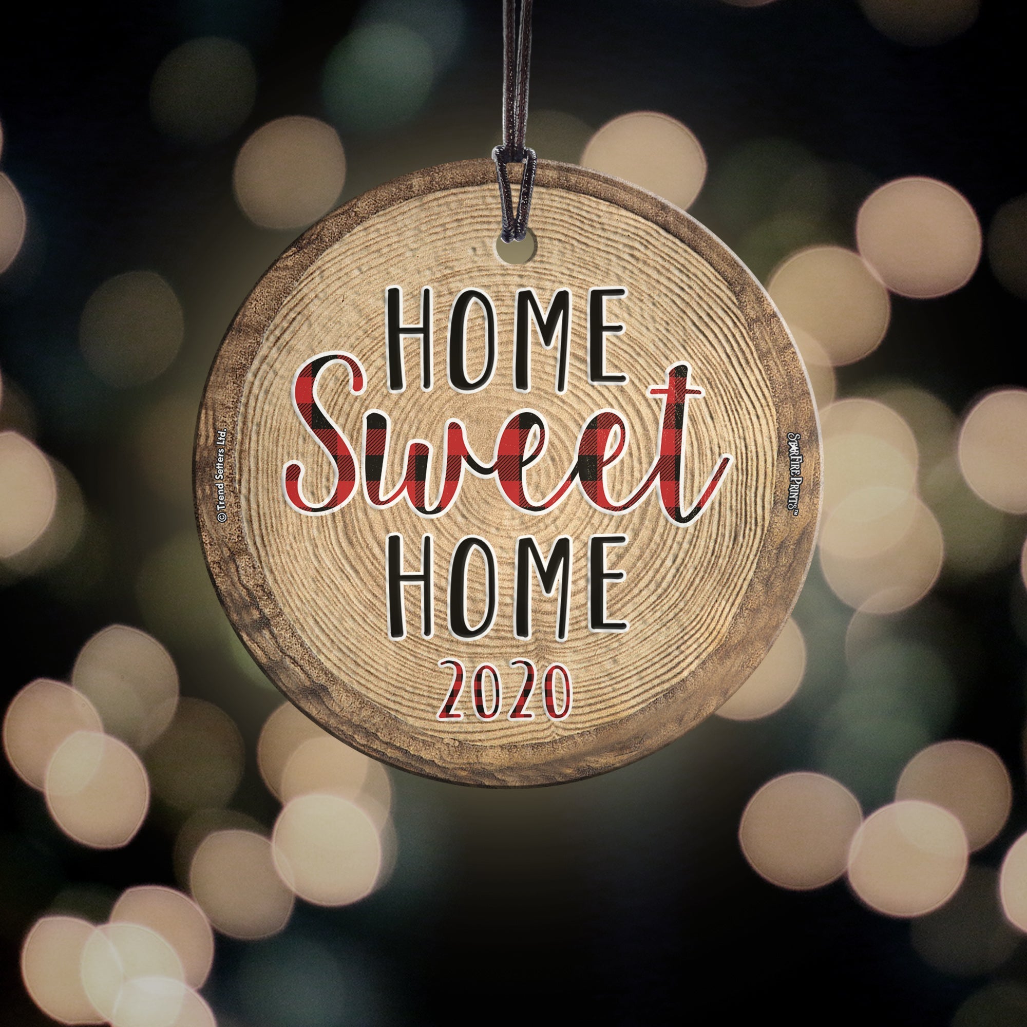 Christmas Celebrations (Home Sweet Home - Personalized) StarFire Prints™ Hanging Glass Print SPCIR1134