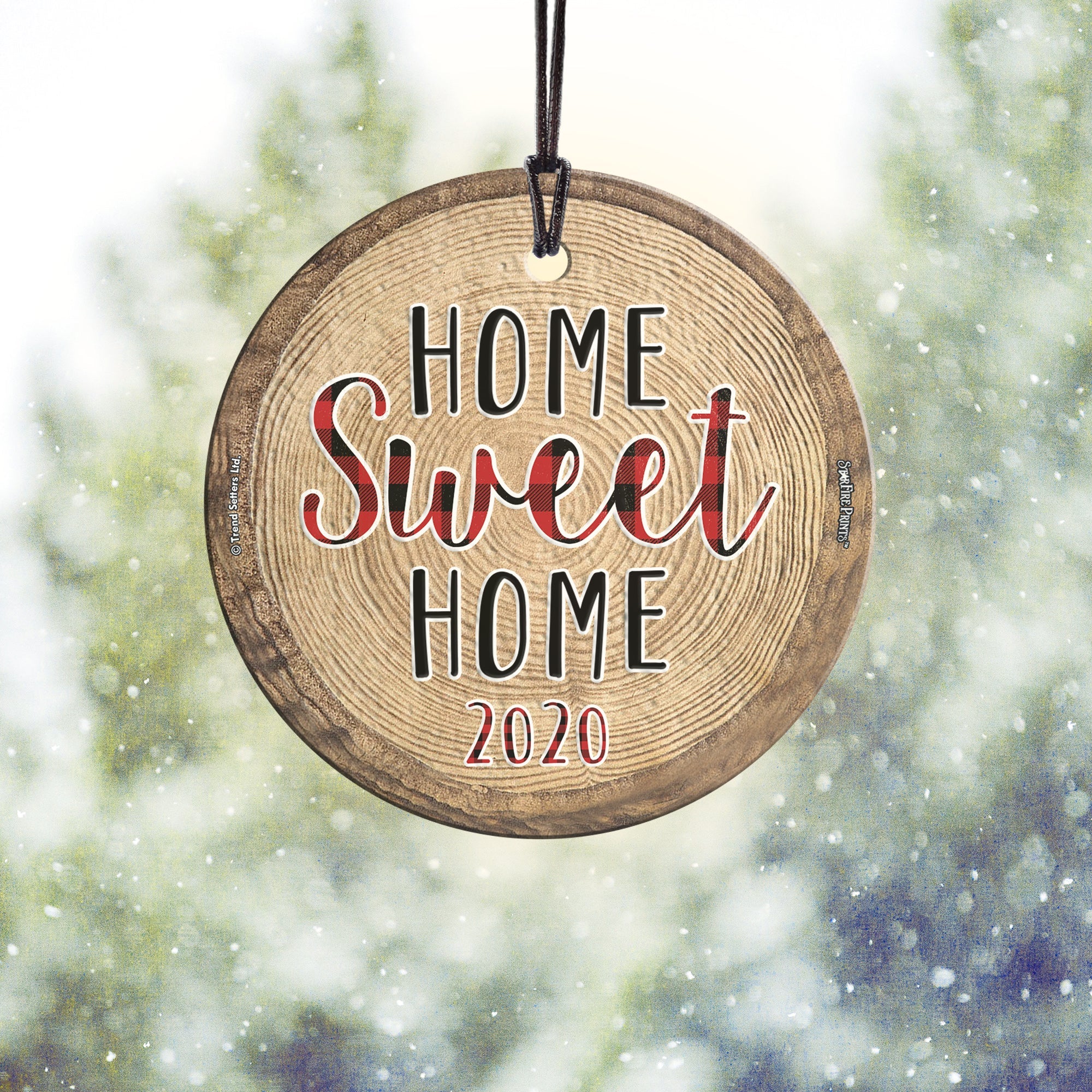 Christmas Celebrations (Home Sweet Home - Personalized) StarFire Prints™ Hanging Glass Print SPCIR1134