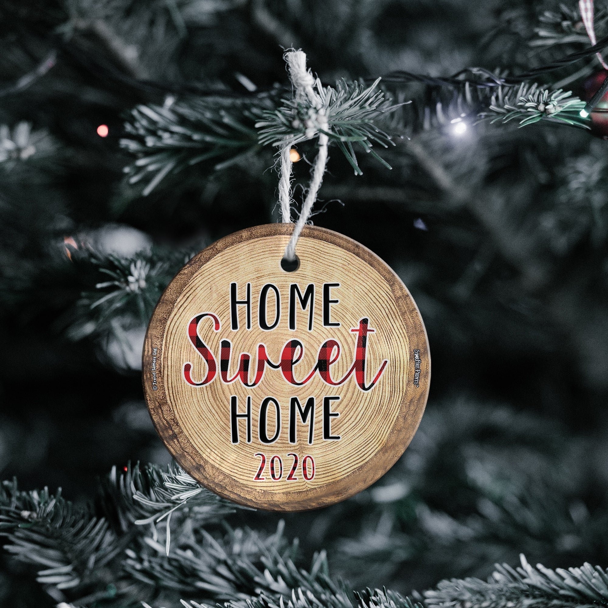 Christmas Celebrations (Home Sweet Home - Personalized) StarFire Prints™ Hanging Glass Print SPCIR1134
