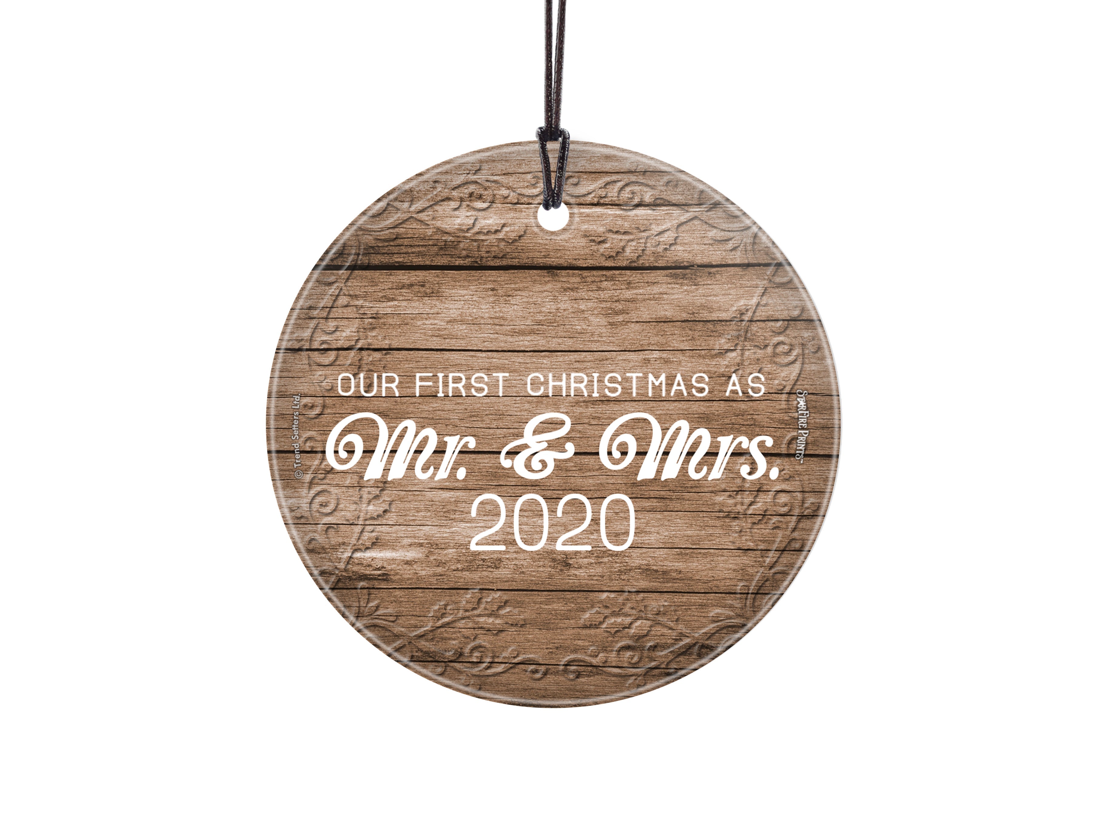 Christmas Collection (Embossed Christmas - Personalized) StarFire Prints Hanging Glass Print SPCIR1136