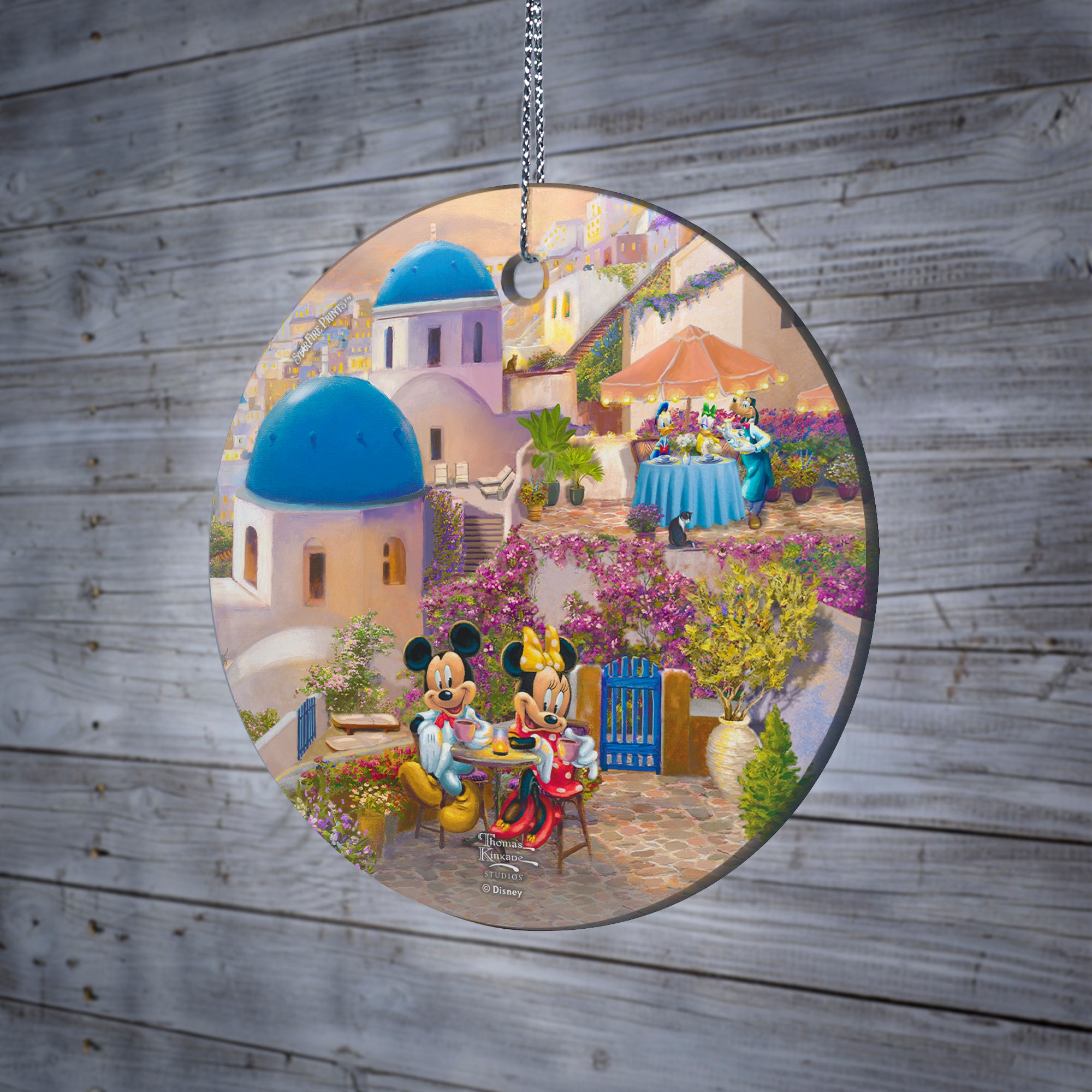 Disney (Mickey and Minnie in Greece) StarFire Prints™ Hanging Glass Print SPCIR1175