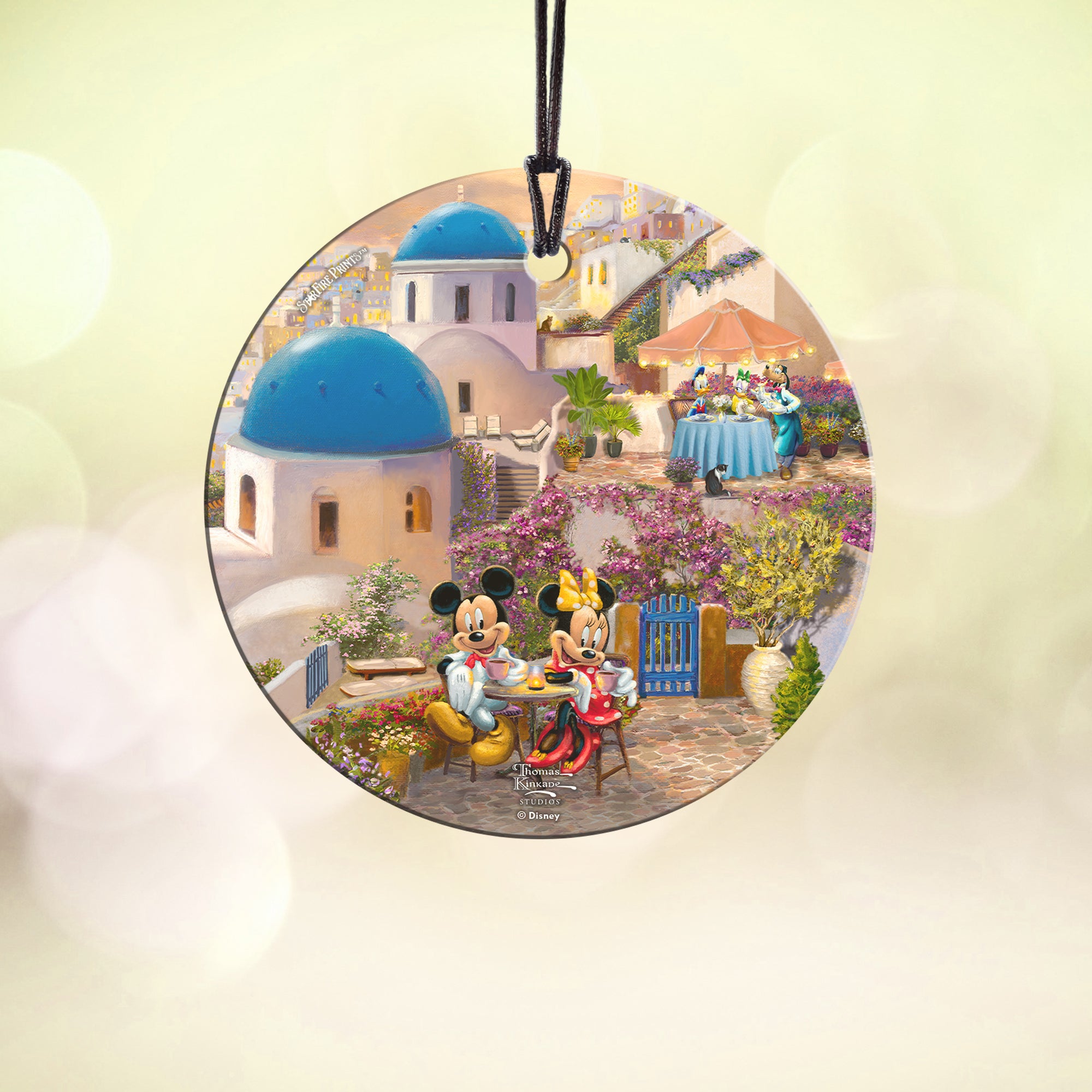 Disney (Mickey and Minnie in Greece) StarFire Prints™ Hanging Glass Print SPCIR1175