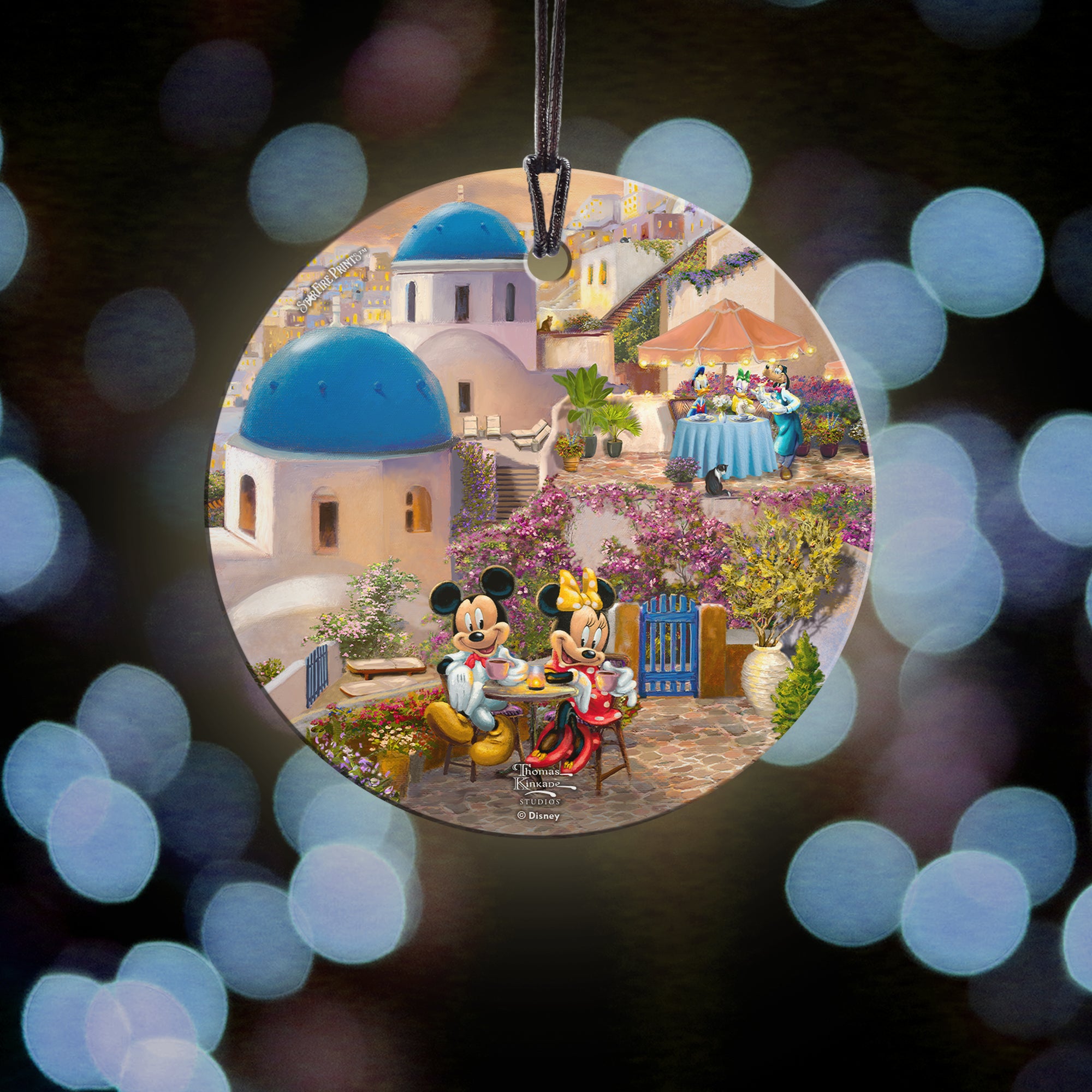 Disney (Mickey and Minnie in Greece) StarFire Prints™ Hanging Glass Print SPCIR1175