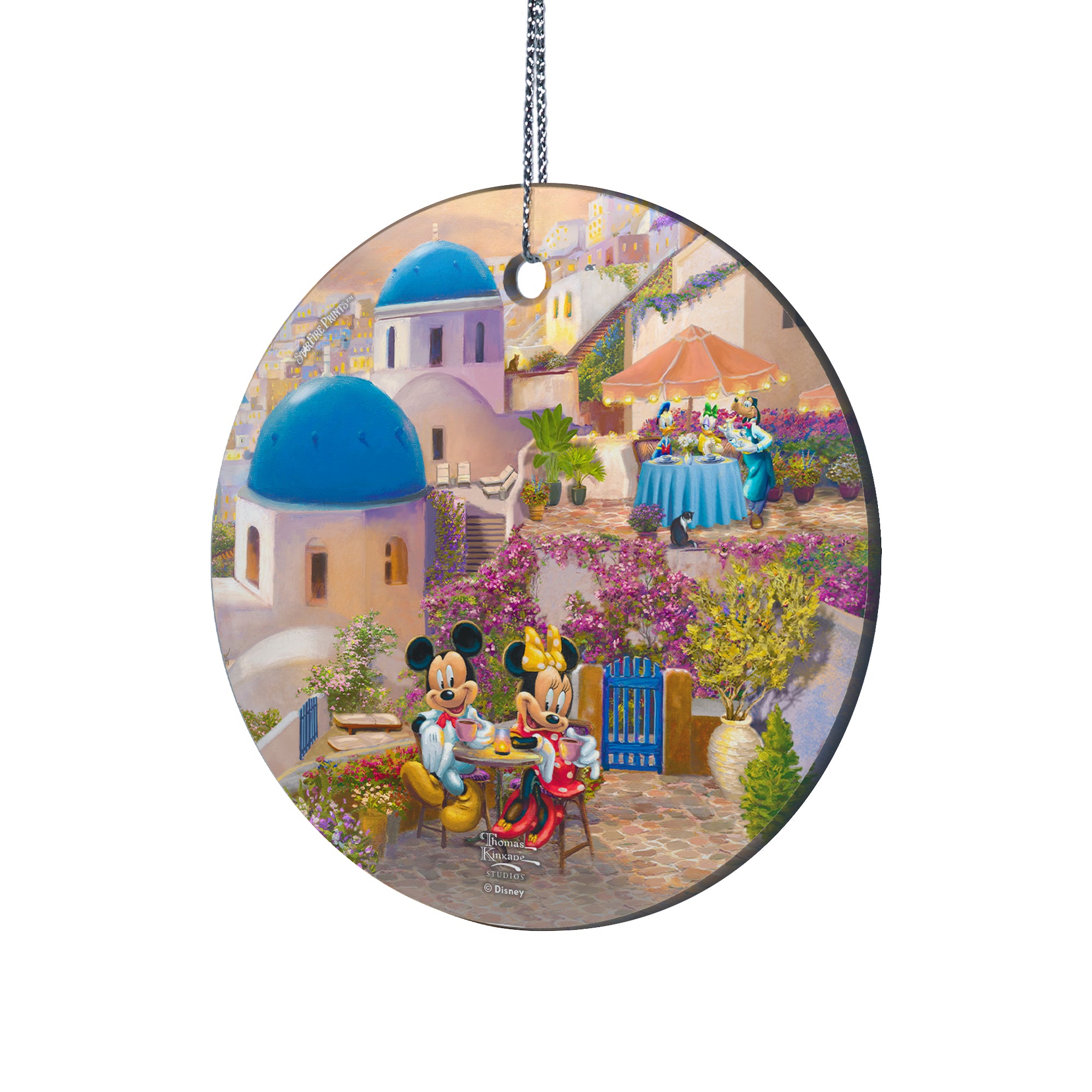 Disney (Mickey and Minnie in Greece) StarFire Prints™ Hanging Glass Print SPCIR1175