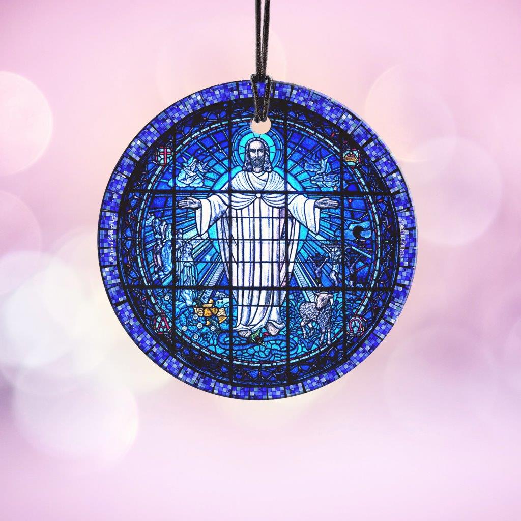 Trend Setters Original (Jesus - Stained Glass) StarFire Prints™ Hanging Glass Print SPCIR1177