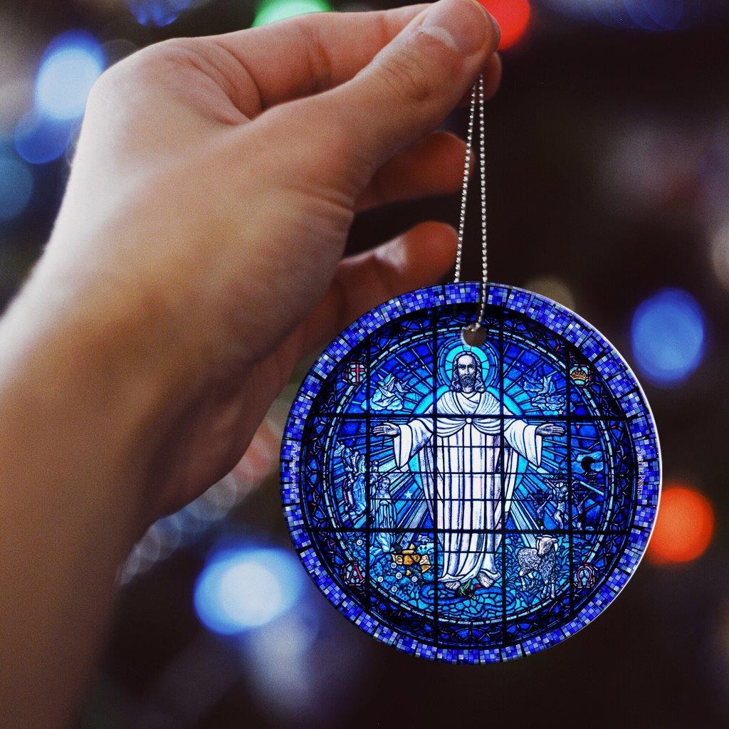 Trend Setters Original (Jesus - Stained Glass) StarFire Prints™ Hanging Glass Print SPCIR1177