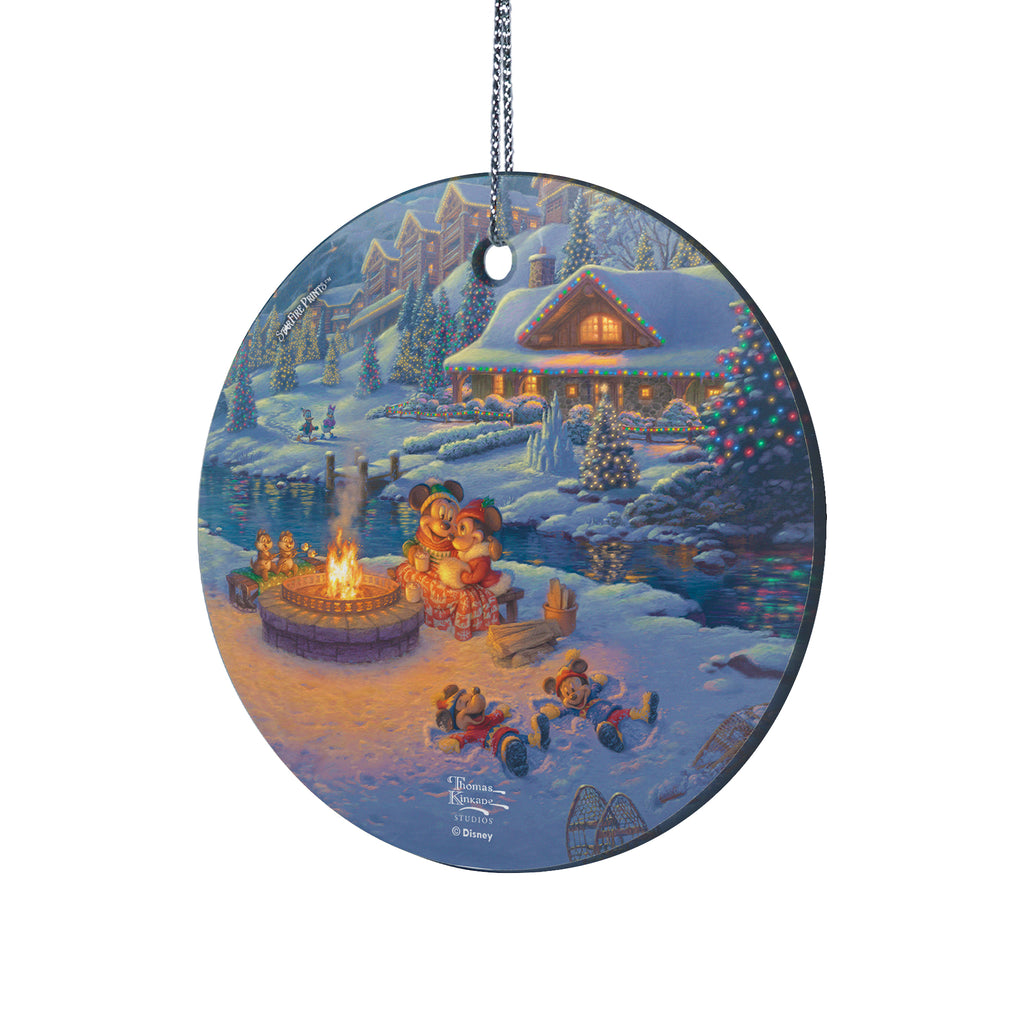 Disney (Mickey and Minnie Christmas Lodge) StarFire Prints™ Hanging Glass Print SPCIR1179