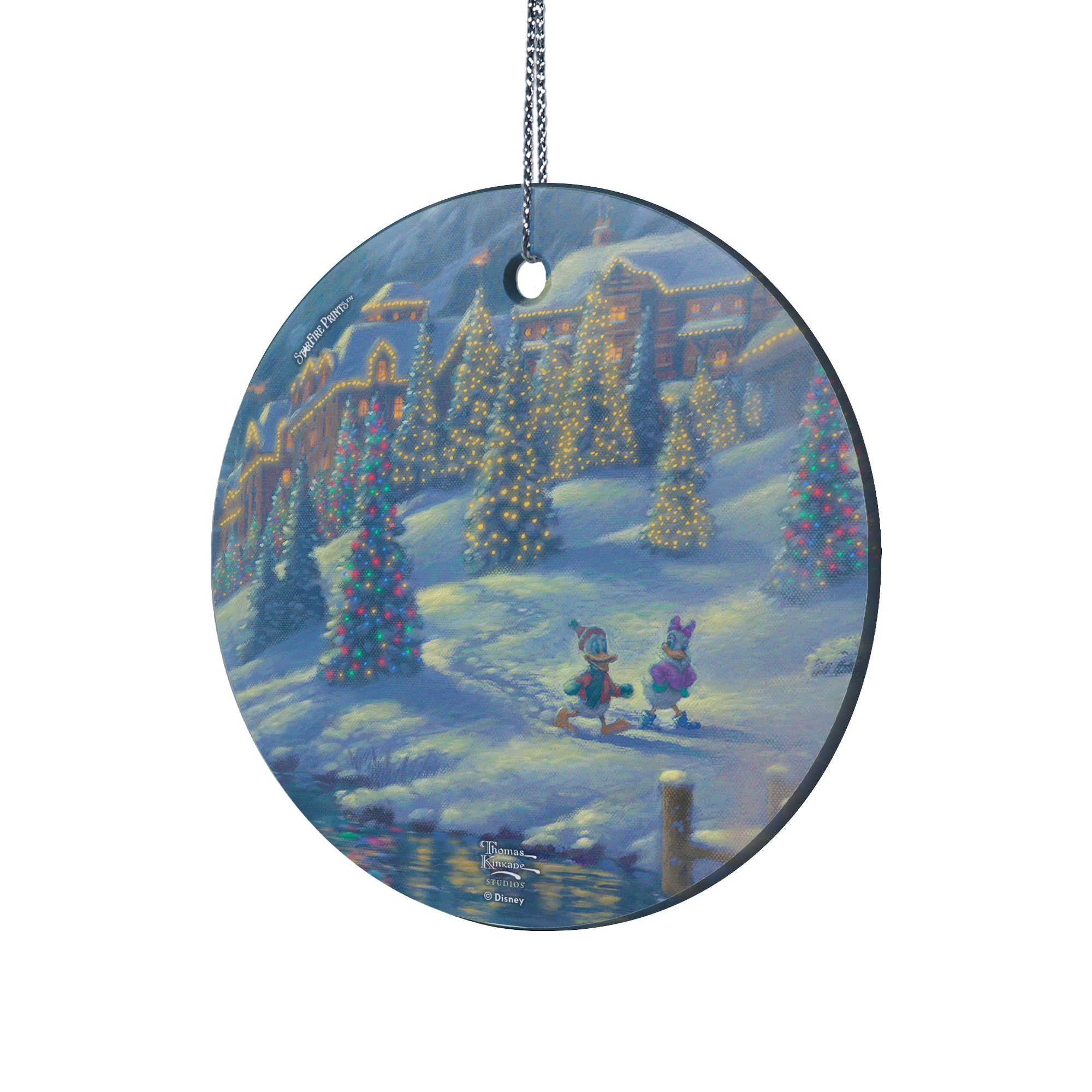 Disney (Mickey and Minnie Christmas Lodge - Donald and Daisy) StarFire Prints™ Hanging Glass Print SPCIR1180