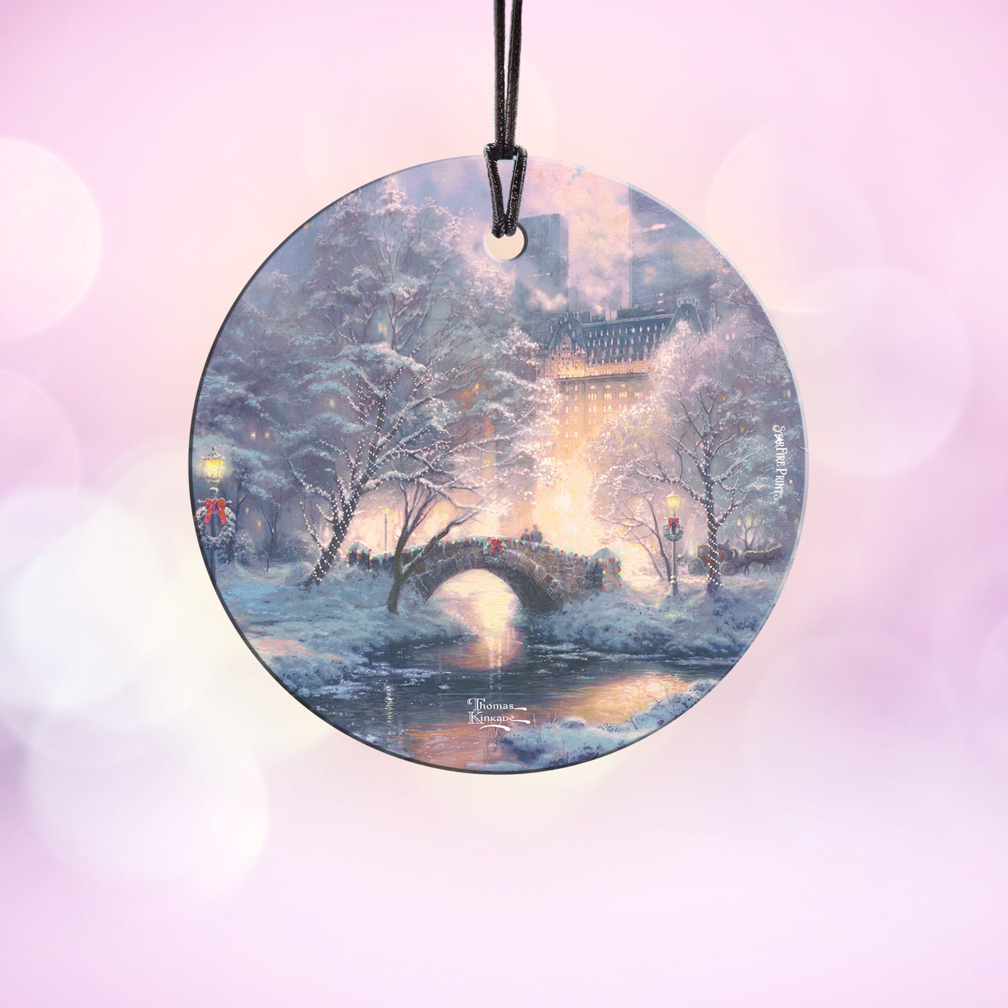 Thomas Kinkade Studios (Holiday in Central Park) StarFire Prints™ Hanging Glass Print SPCIR1187