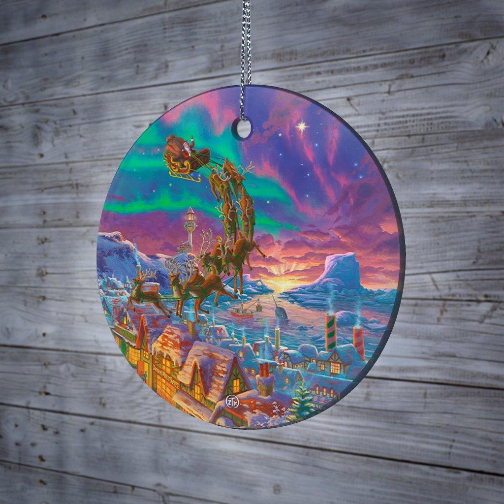 Zac Kinkade (Santas North Pole - Santa) StarFire Prints™ Hanging Glass Print SPCIR1205