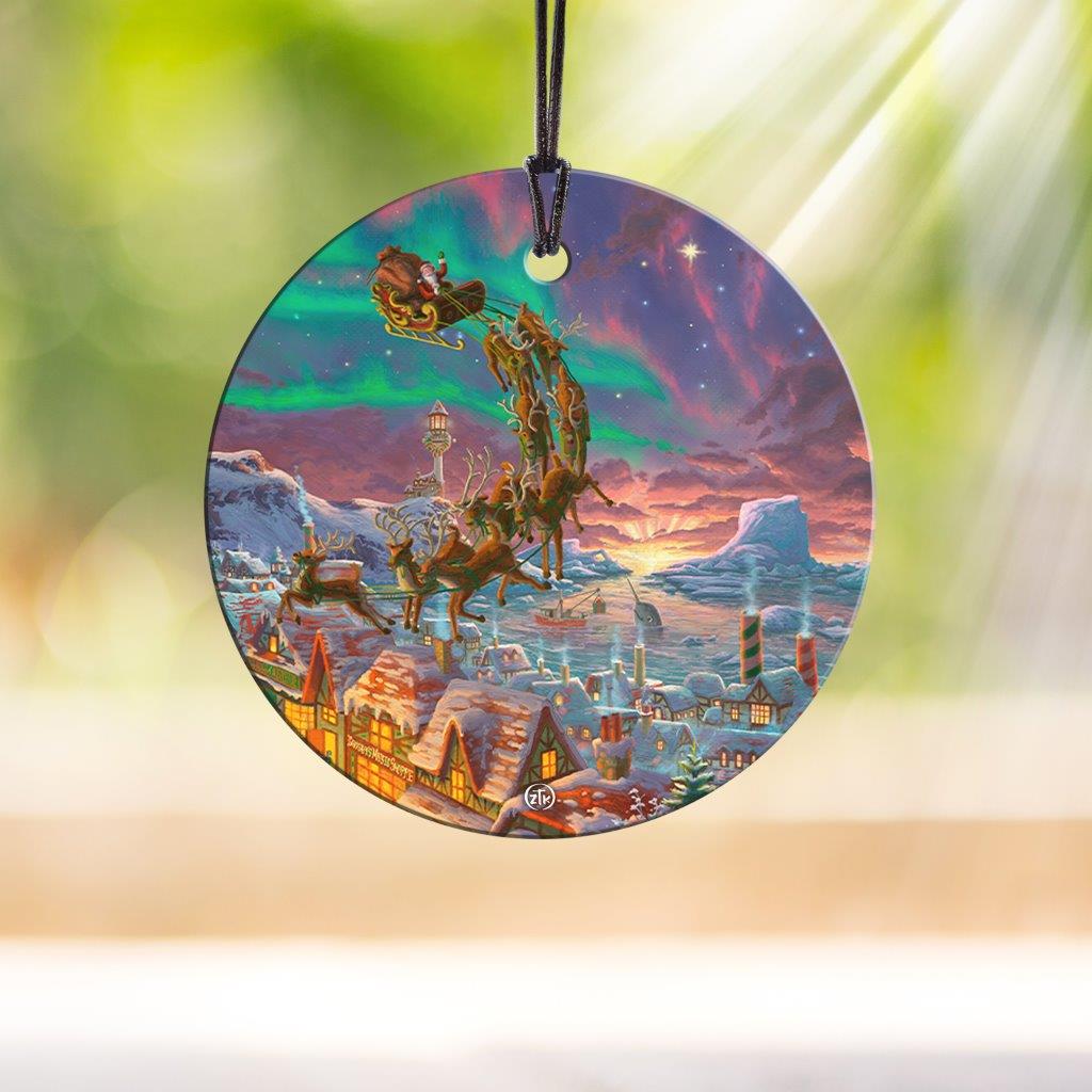 Zac Kinkade (Santas North Pole - Santa) StarFire Prints™ Hanging Glass Print SPCIR1205